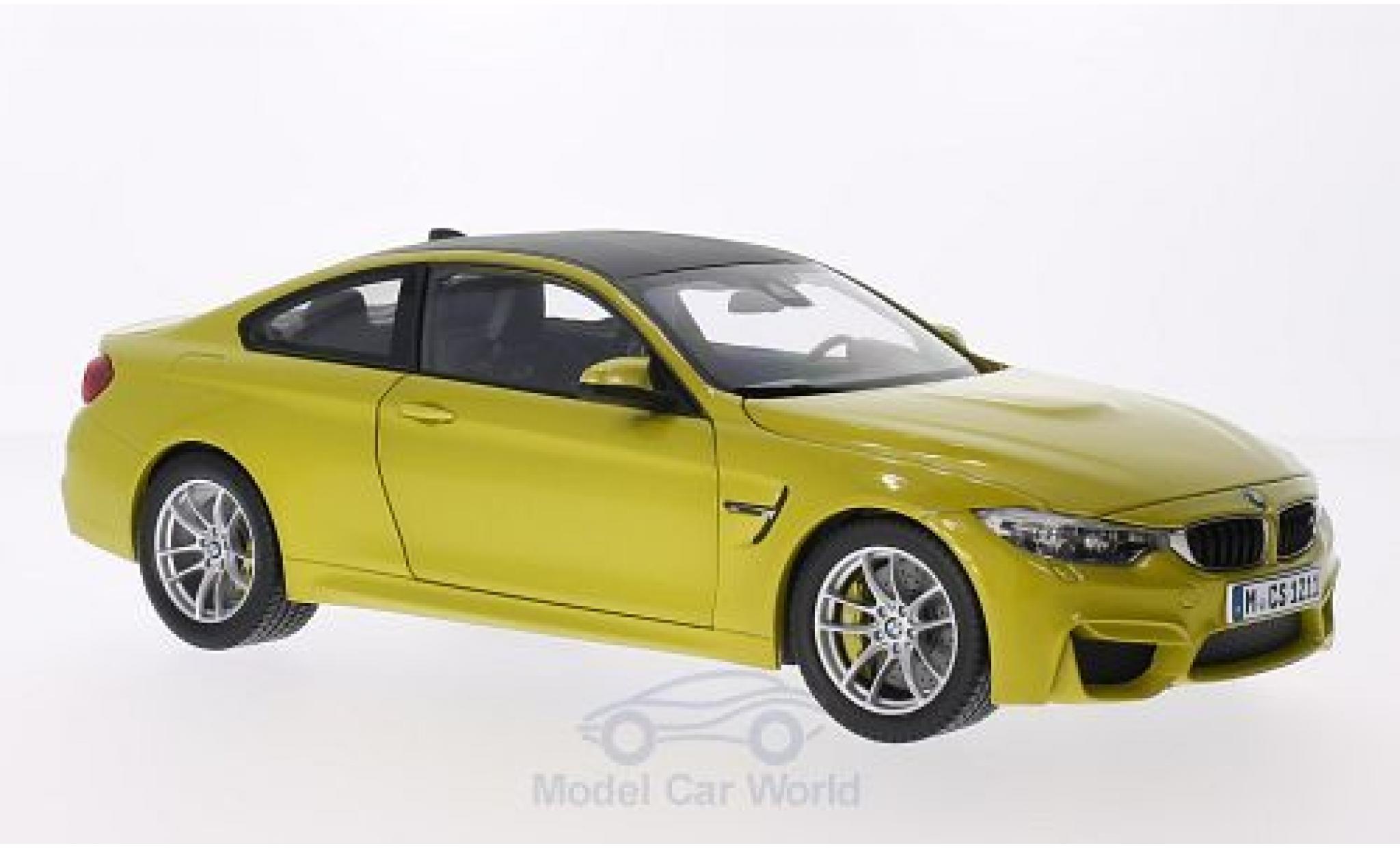 Bmw M4 1/18 Paragon Coupe metallico giallo modellino in miniatura