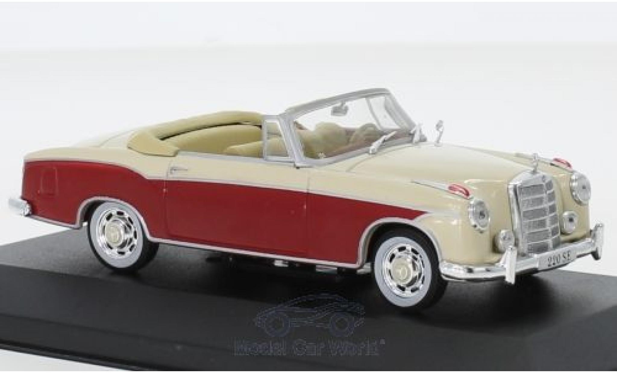 Mercedes 220 1/43 Pct SE (W128) Cabriolet rosso/beige 1958 modellino in miniatura