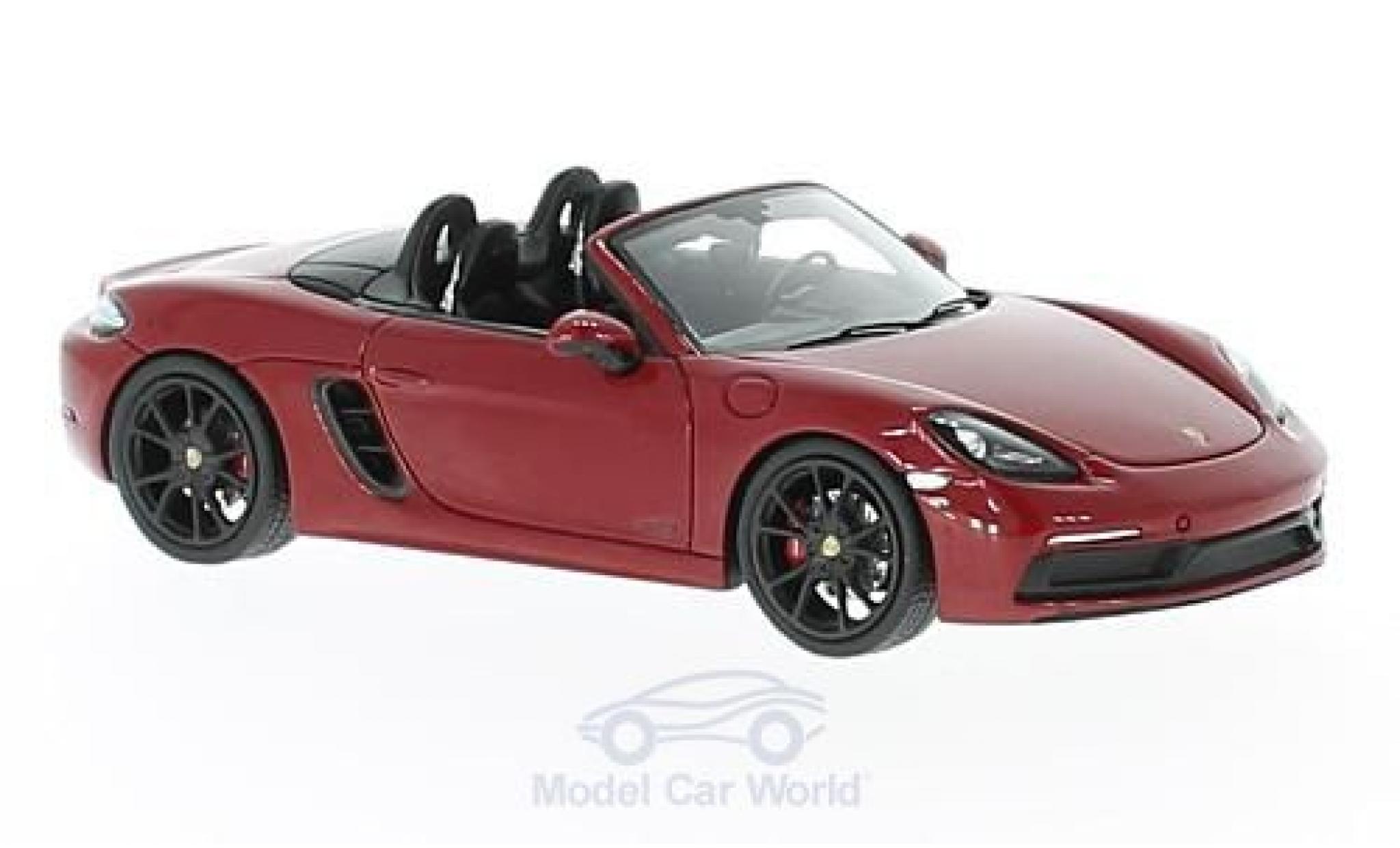 Porsche Boxster 1/43 Spark 718 GTS rosso modellino in miniatura
