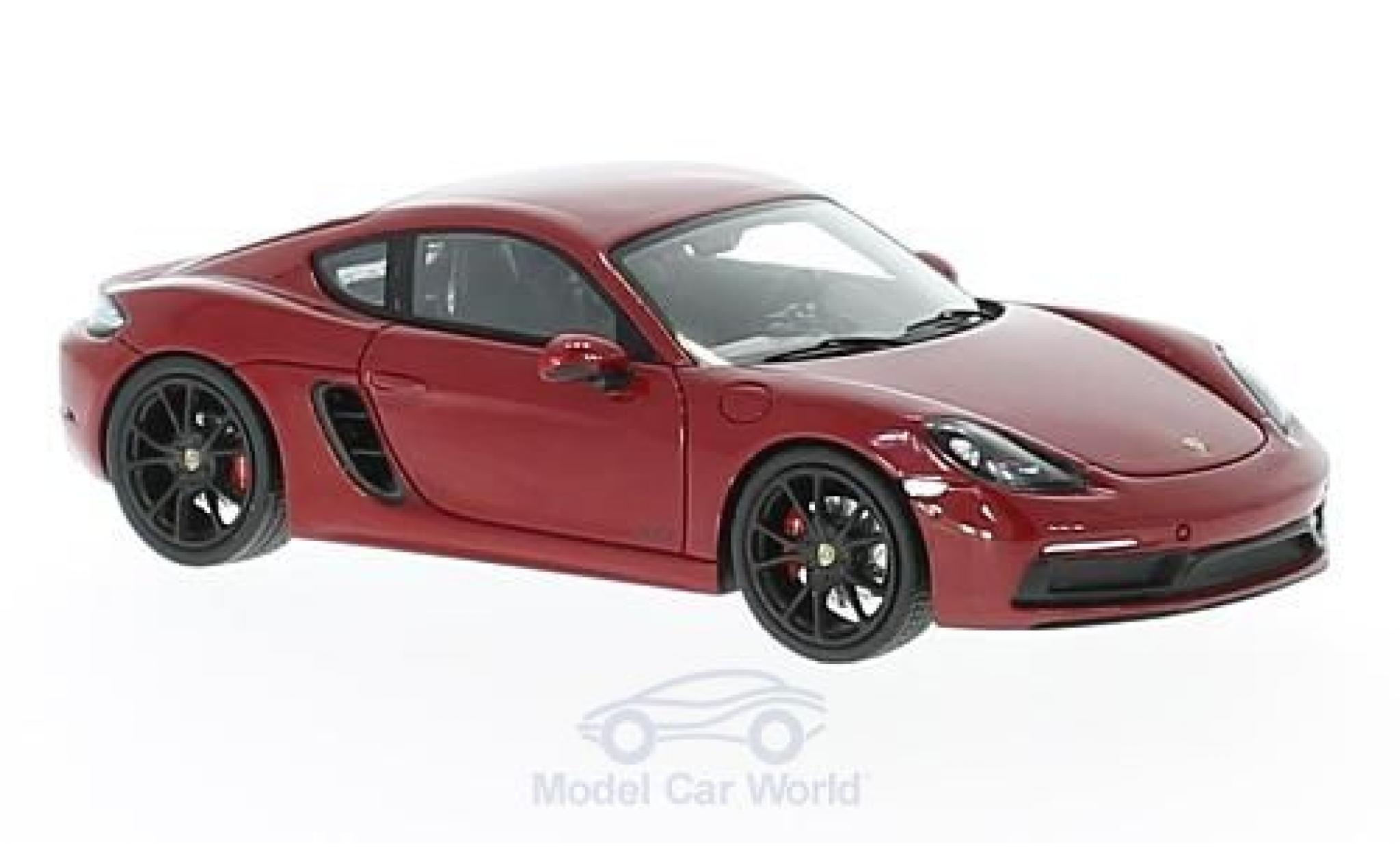 Porsche Cayman 1/43 Spark 718 GTS rosso modellino in miniatura