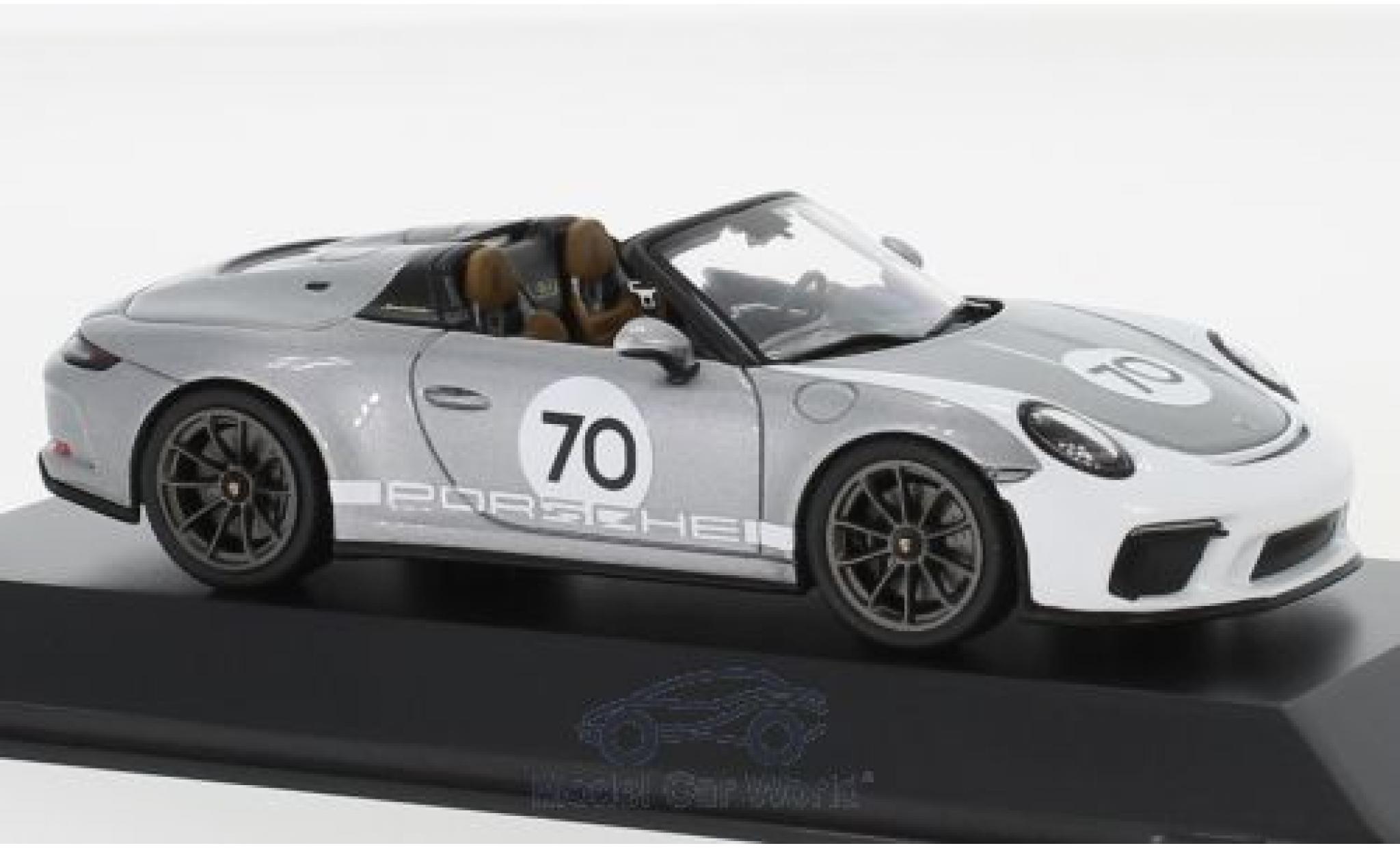 Porsche 992 Speedster 1/43 Spark 911 (991 II) Speedster grigio/bianco 2019 #70 Heritage Design Package modellino in miniatura