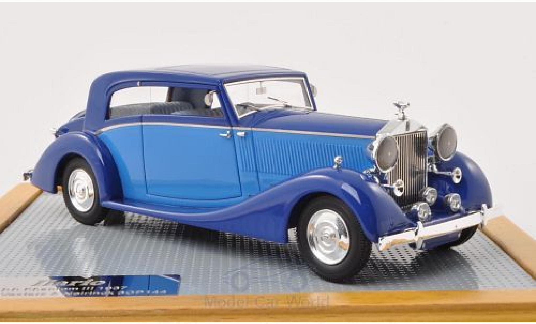 Rolls Royce Phantom 1/43 Ilario III Vesters & Neirinck Coupe blu/blu 1937 modellino in miniatura