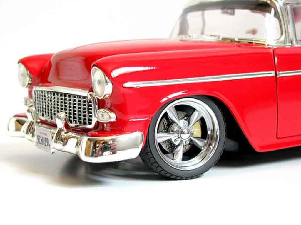 Chevrolet Bel Air 1955 1/18 Ertl 1955 hot rod rosso et grigio tuning modellino in miniatura
