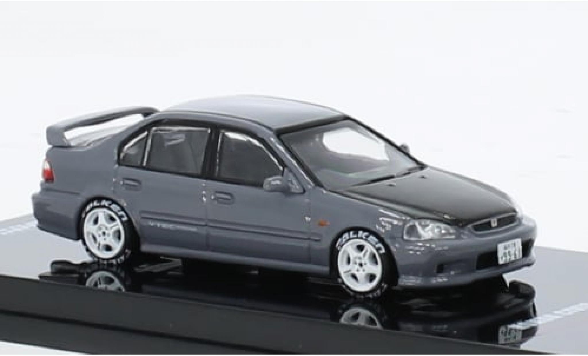 Honda Civic 1/64 INNO64 Ferio Si (EK) grau/carbon RHD 1:64 modellino in miniatura