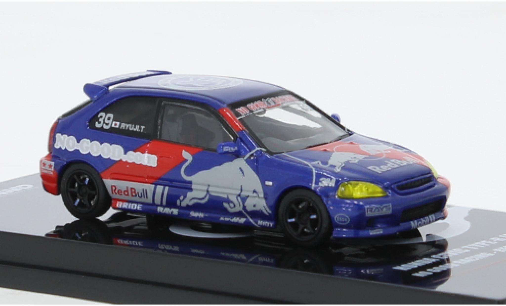 Honda Civic 1/64 INNO64 Type R (EK9) RHD No.39 No bon Racing Red Bull modellino in miniatura