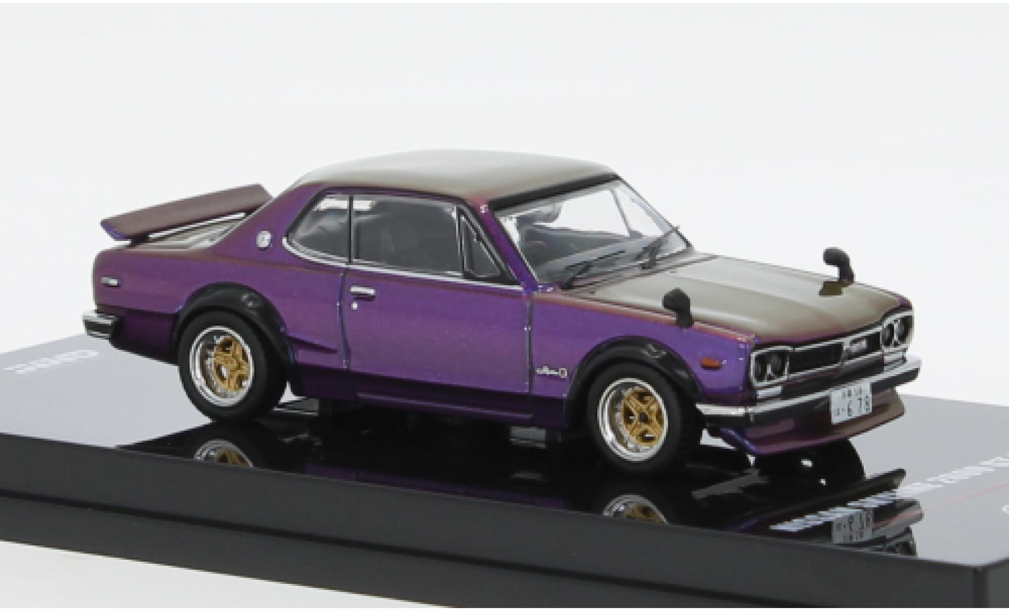 Nissan Skyline 1/64 INNO64 2000 GT-R (KPGC110) metallise violett RHD modellino in miniatura