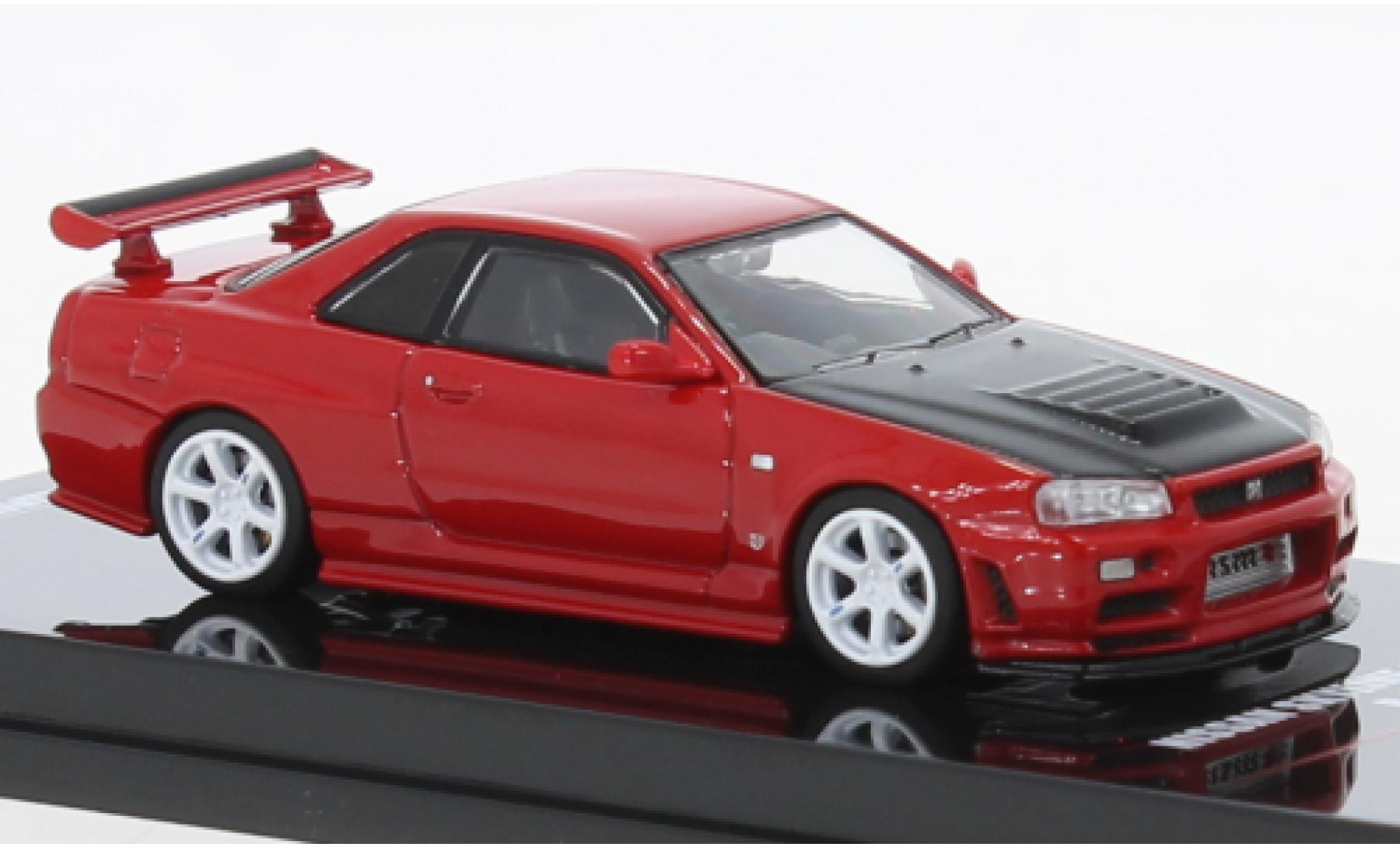 Nissan Skyline 1/64 INNO64 GT-R (R34) R-Tune rosso/carbon RHD modellino in miniatura