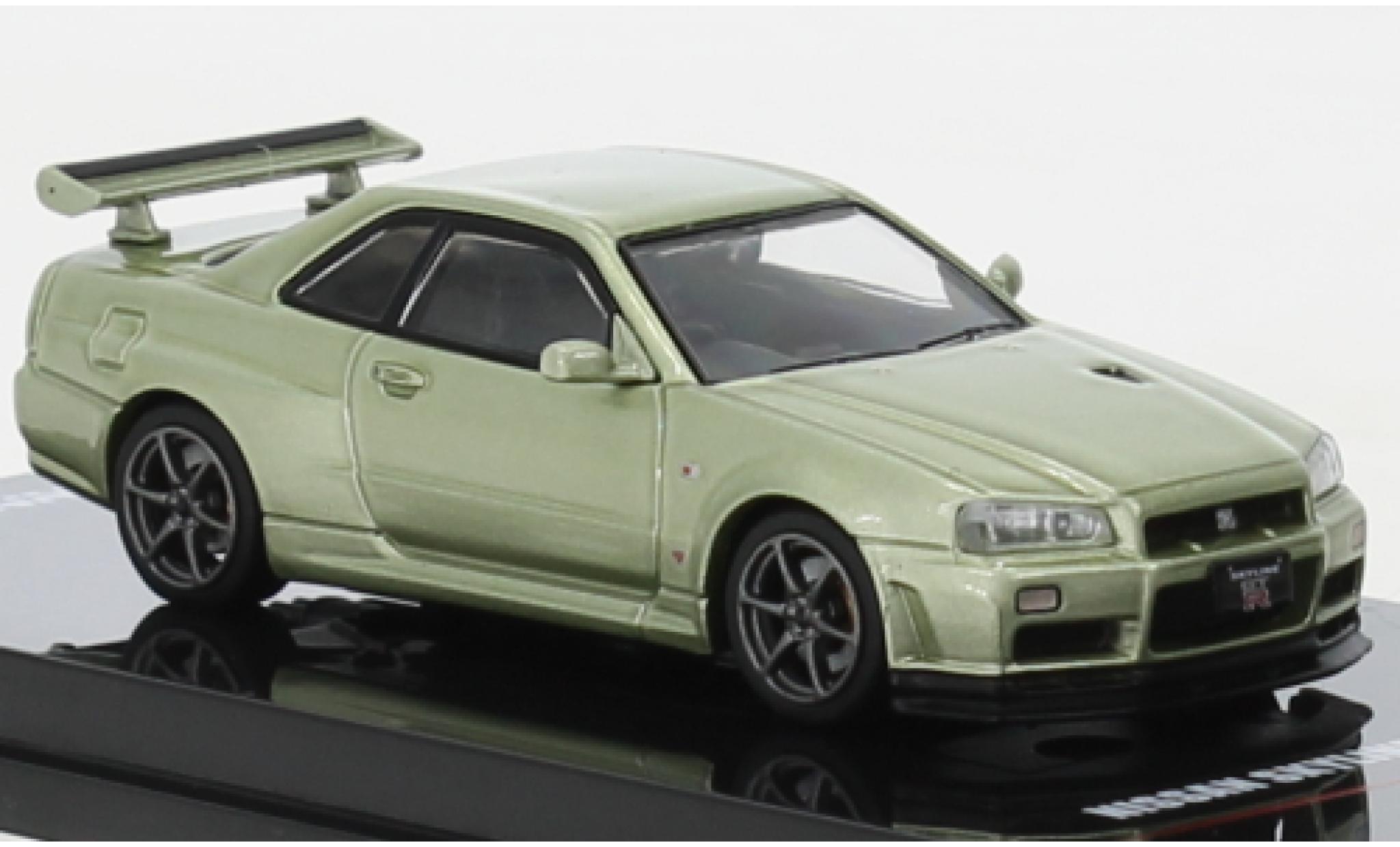 Nissan Skyline 1/64 INNO64 GT-R (R34) V-Spec II metallise verde RHD modellino in miniatura