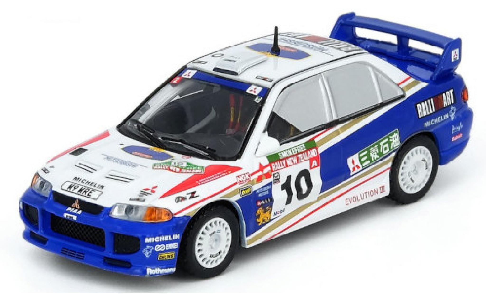 Mitsubishi Lancer 1/64 INNO64 Evolution III No.10 RalliArt Rothmans Racing Rally Neuseeland 1995 T.Mäkinen/K.Eriksson/S.Parmander modellino in miniatura