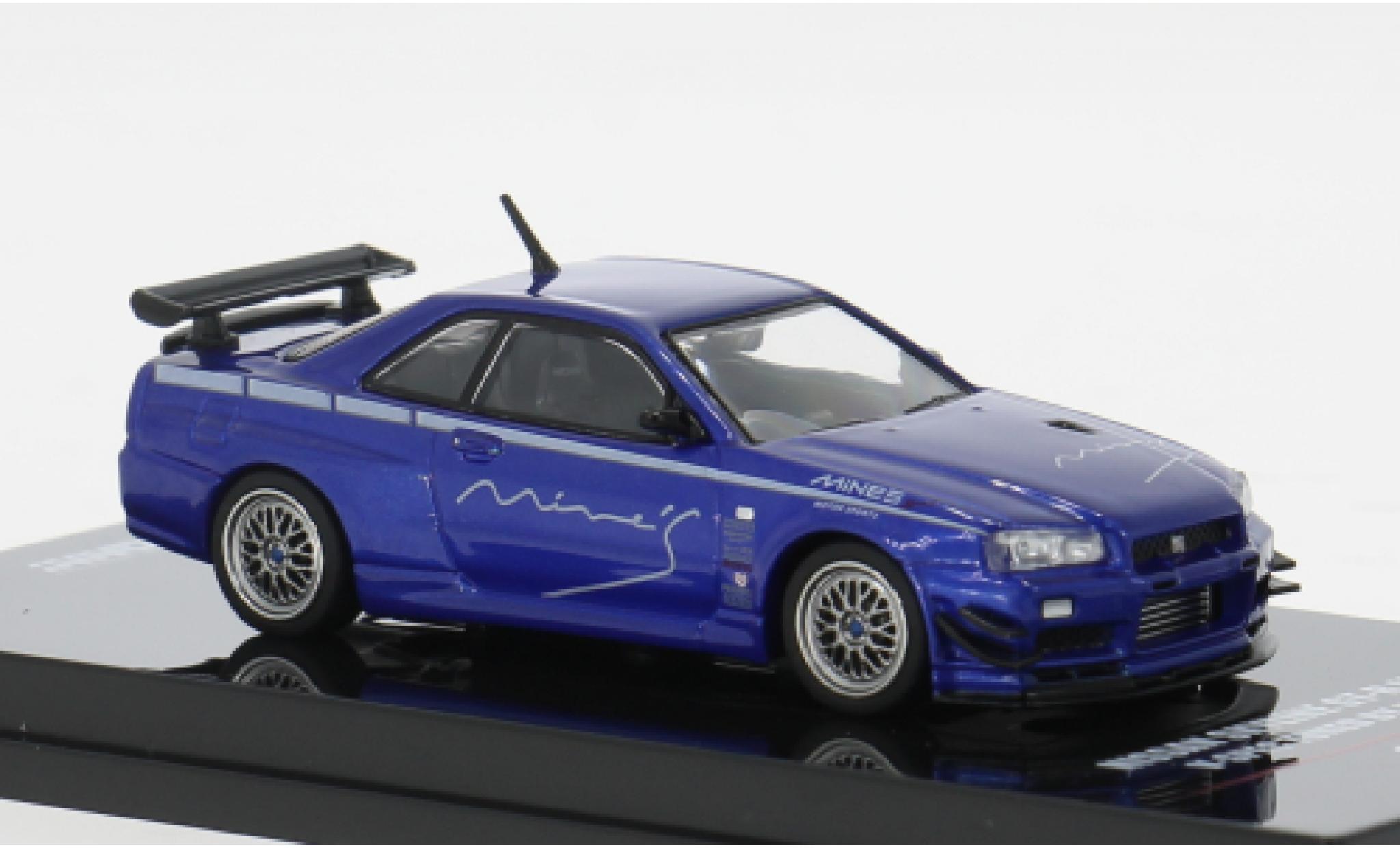 Nissan Skyline 1/64 INNO64 GT-R (R34) V-Spec blau 1:64 modellino in miniatura