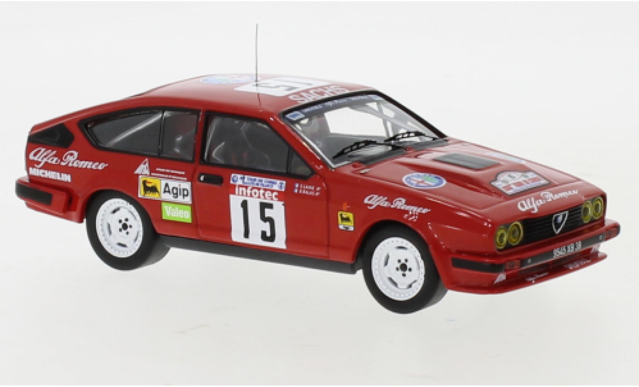 Alfa Romeo GT 1/43 IXO V6 No.15 Rallye WM Tour de Corse 1986 B.Balas/E.Laine modellino in miniatura