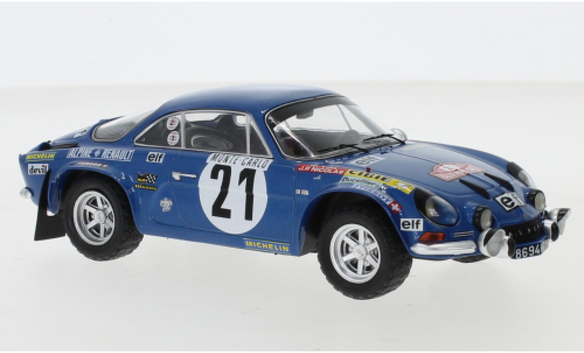 Alpine A110 1/24 IXO Renault No.21 Rallye Monte Carlo 1973 J.P.Nicolas/M.Vial modellino in miniatura