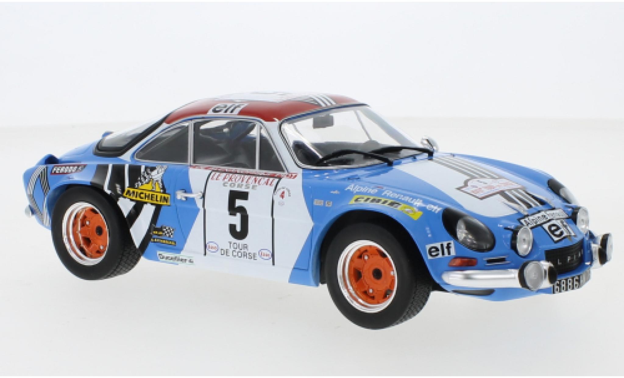 Alpine A110 1/18 IXO Renault No.5 Tour de Corse 1973 J.F.Piot/J.De Alexandris modellino in miniatura