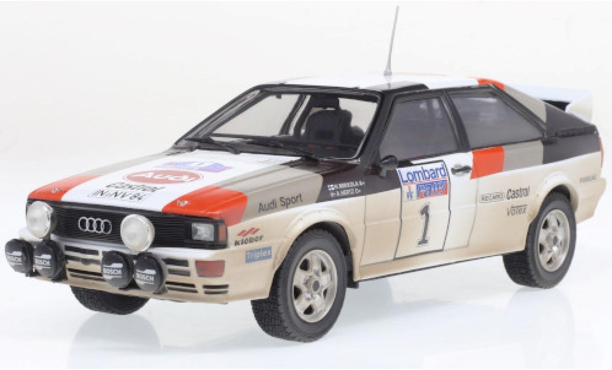 Audi Quattro 1/24 IXO A1 No.1 RAC Rally 1982 mit Rennspuren H.Mikkola/A.Hertz modellino in miniatura