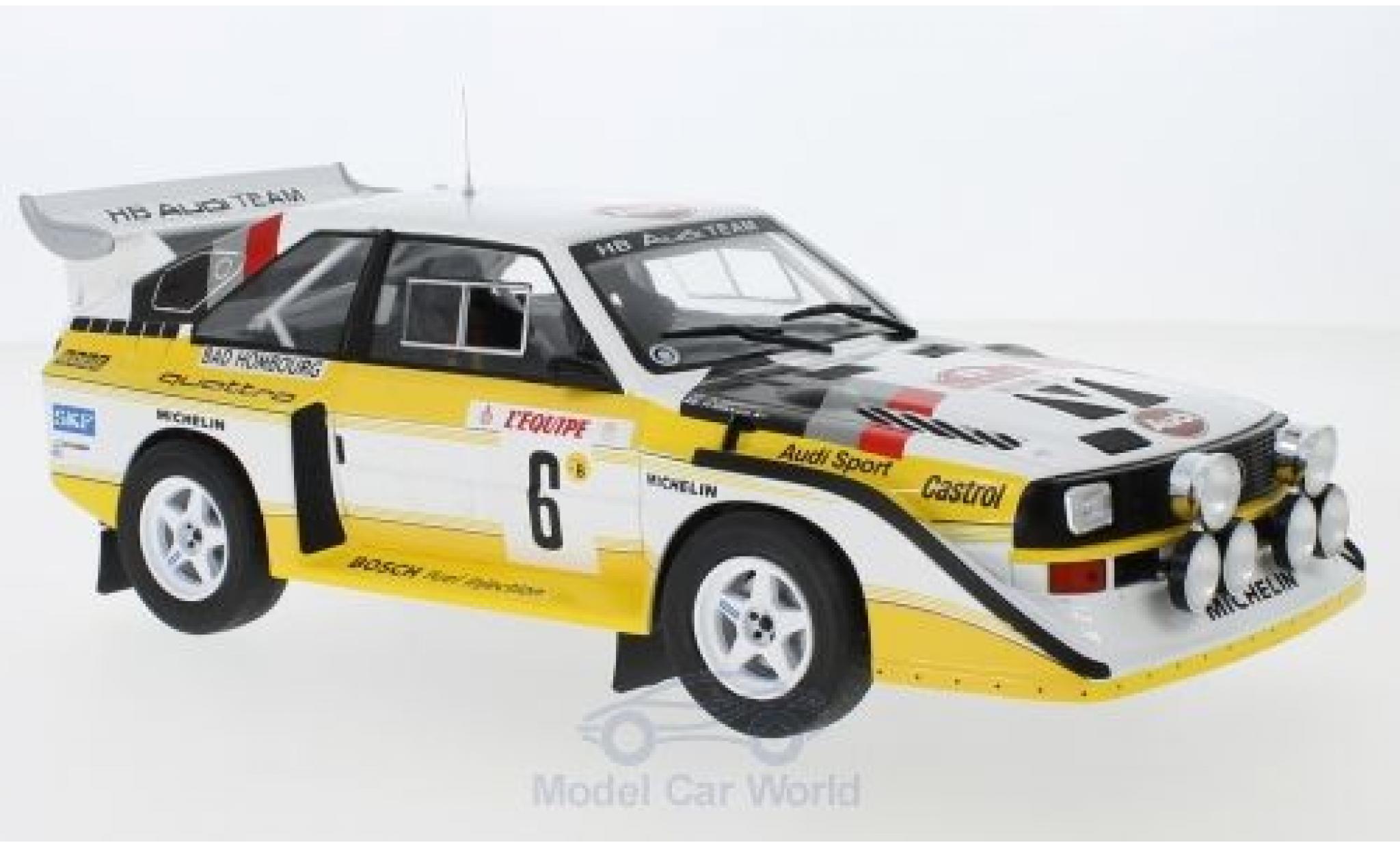 Audi Sport Quattro 1/18 IXO Sport quattro S1 E2 No.6 HB Team HB Rallye WM Rallye Monte Carlo 1986 mit Decals H.Mikkola/A.Hertz modellino in miniatura