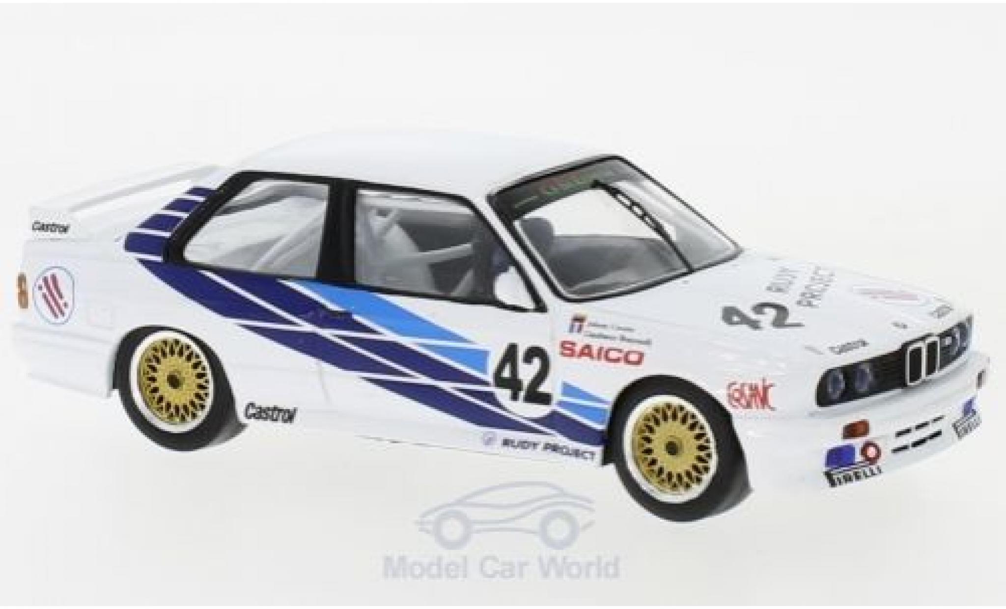 Bmw M3 1/43 IXO (E30) No.42 CiBiEmme WTCC Dijon 1987 J.Cecotto/G.Brancatelli modellino in miniatura