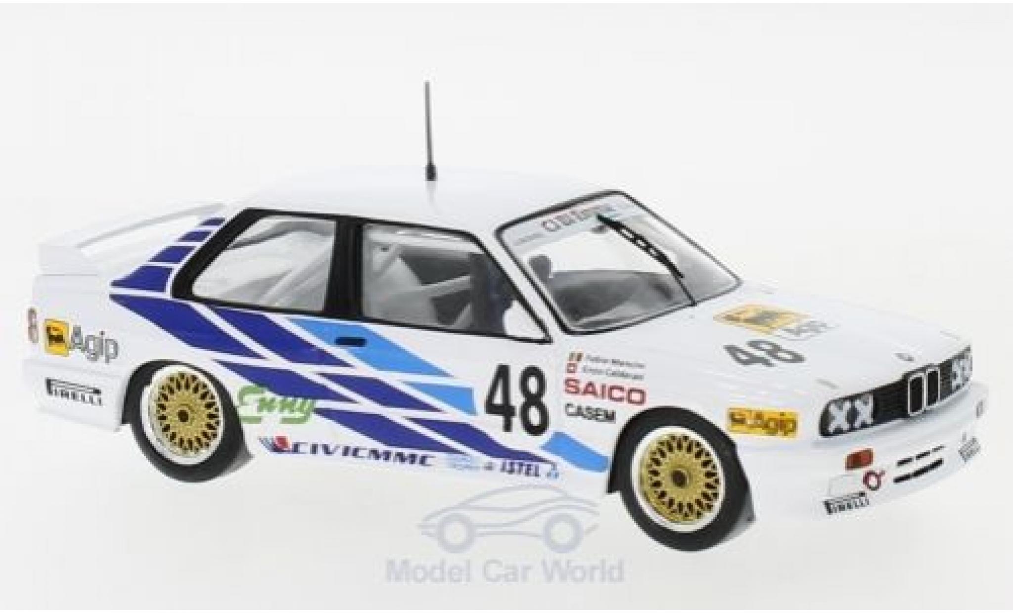 Bmw M3 1/43 IXO (E30) No.48 CiBiEmme WTCC 1987 J.Calderari/F.Mancini modellino in miniatura