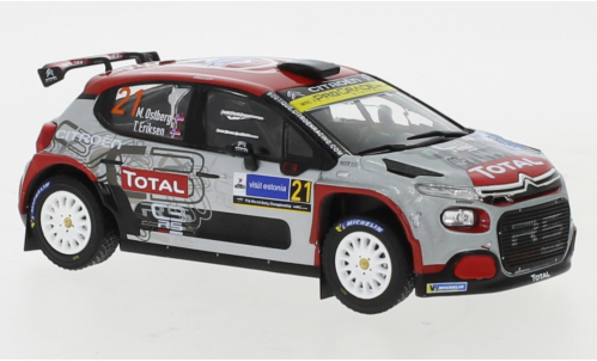 Citroen C3 1/43 IXO R5 No.21 Rallye WM Rallye Estonia 2020 M.Ostberg/T.Eriksen modellino in miniatura
