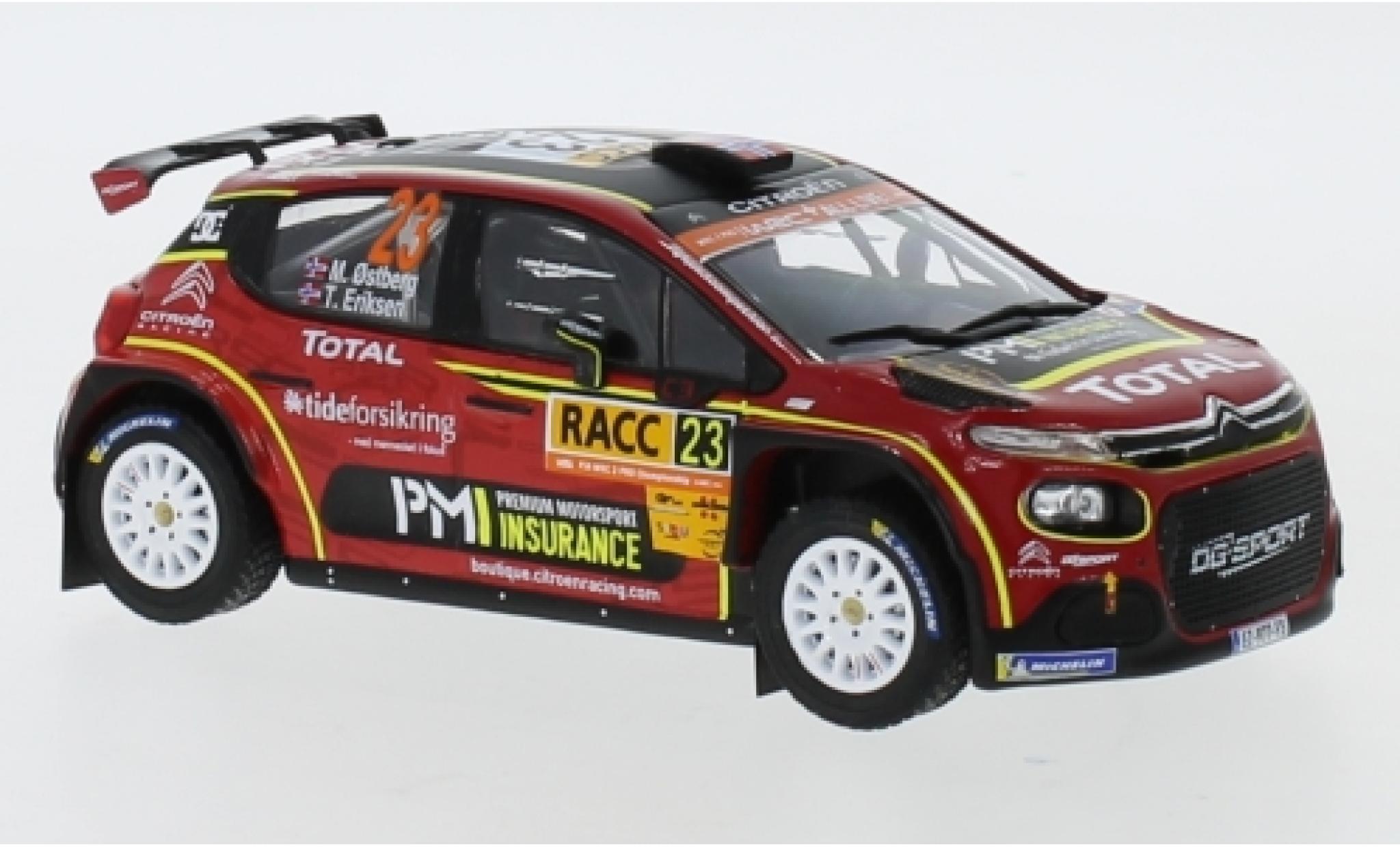Citroen C3 1/43 IXO R5 No.23 Racing Total Rally Catalunya 2019 M.Ostberg/T.Eriksen modellino in miniatura