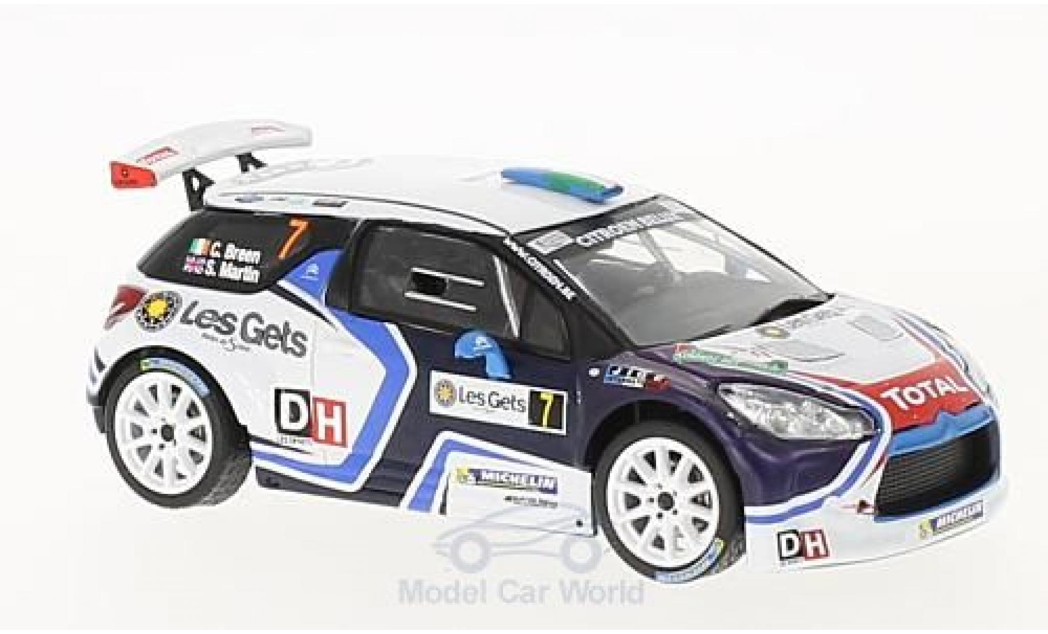 DS Automobiles DS3 1/43 IXO Citroen R5 No.7 Rallye du Condroz - Huy 2016 C.Breen/M.Scott modellino in miniatura