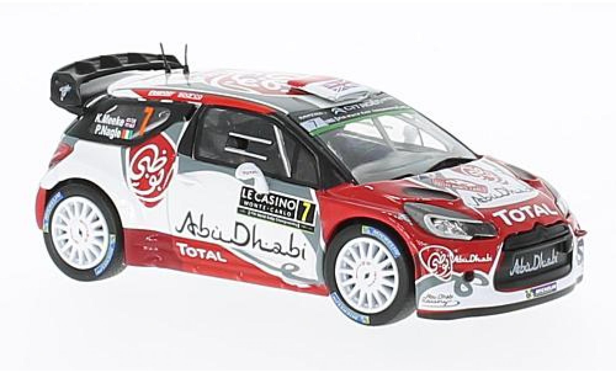 DS Automobiles DS3 1/43 IXO Citroen WRC No.7 Abu Dhabi Rallye WM Rally Monte Carlo 2016 K.Meeke/P.Nagle modellino in miniatura