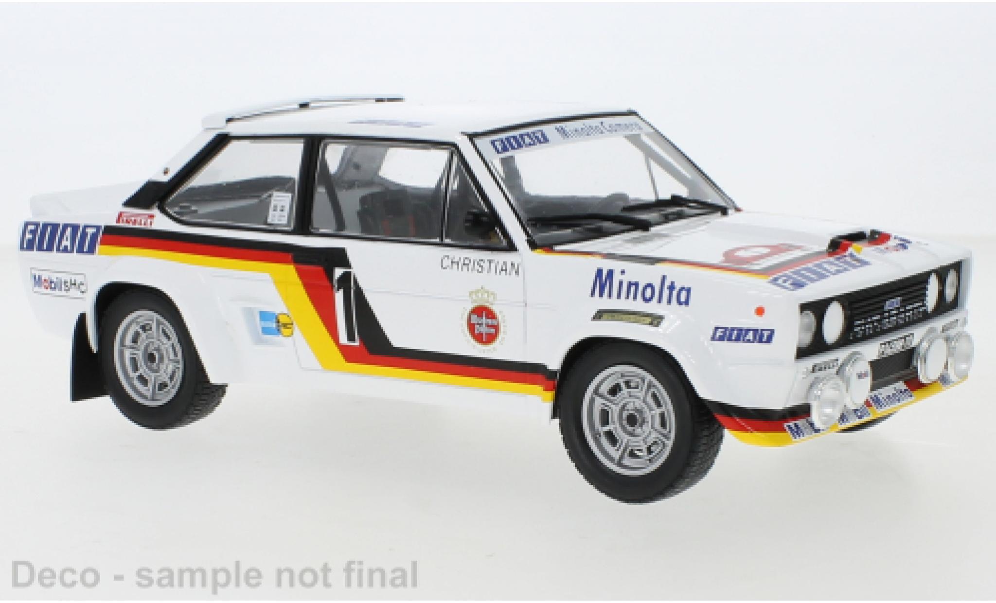 Fiat 131 1/18 IXO Abarth No.1 Minolta Rally Hunsrück 1979 W.Röhrl/C.Geistdörfer modellino in miniatura