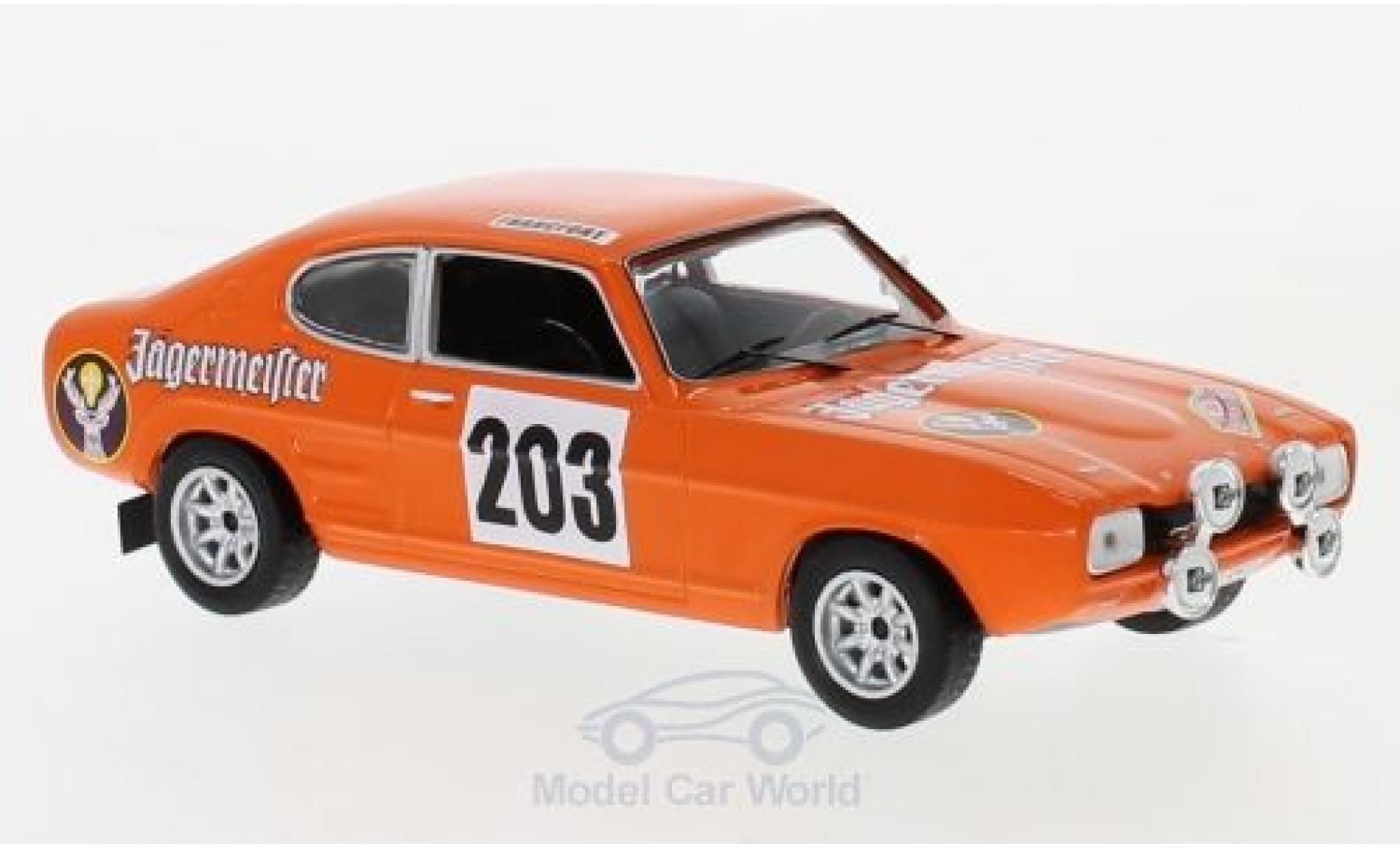 Ford Capri 1/43 IXO MkI No.203 Jägermeister Rally Monte Carlo 1973 E.Schimpf/E.-J.Zauner modellino in miniatura