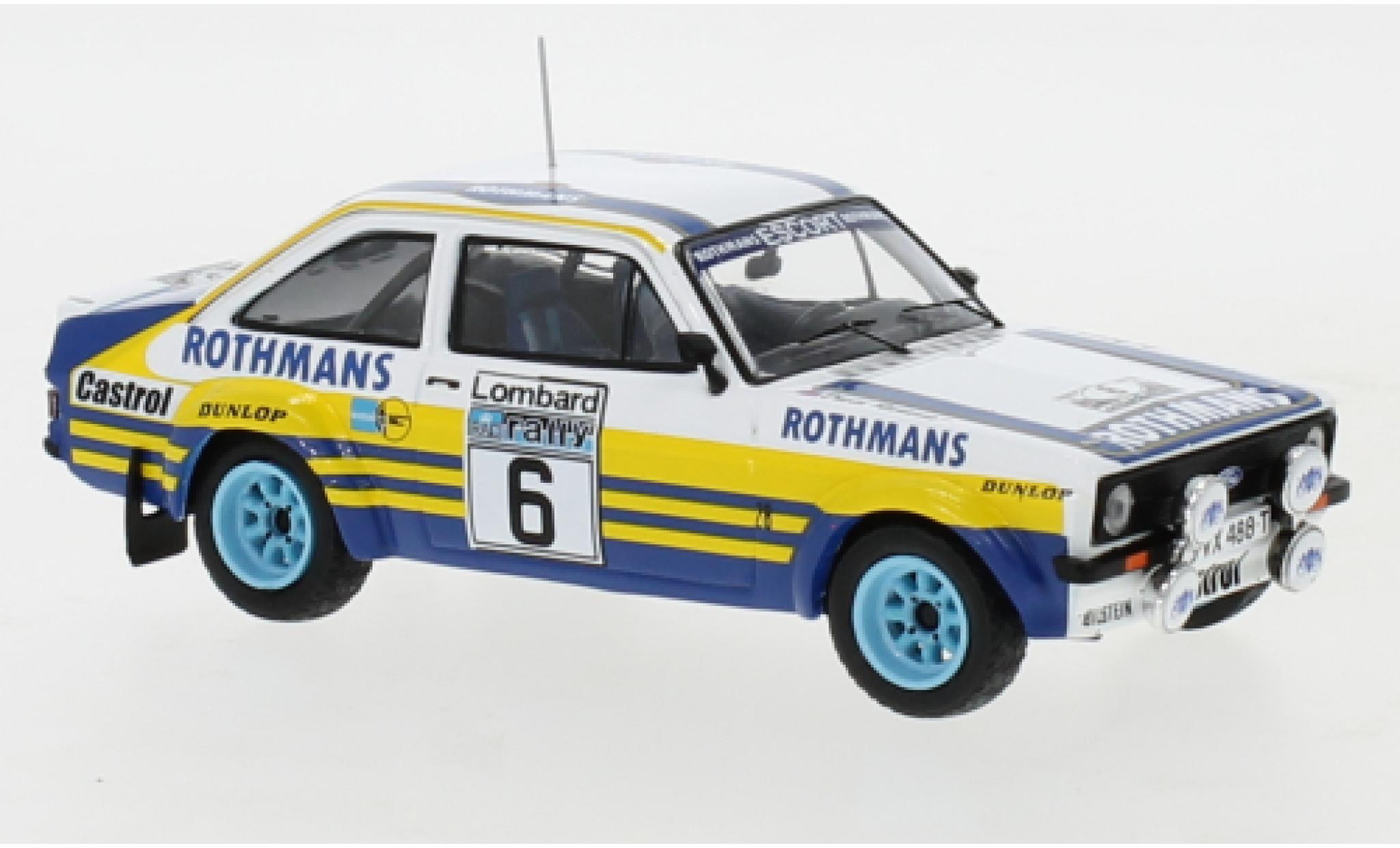 Ford Escort 1/43 IXO MK II RS No.6 Rothmans Rallye WM RAC Rally 1979 A.Vatanen/D.Richards modellino in miniatura