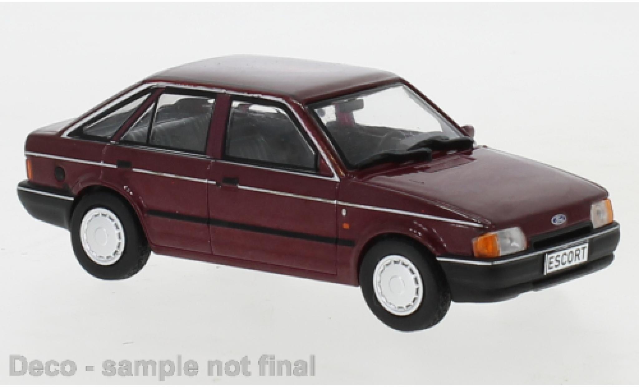 Ford Escort 1/43 IXO MK IV metallico rosso 1988 modellino in miniatura