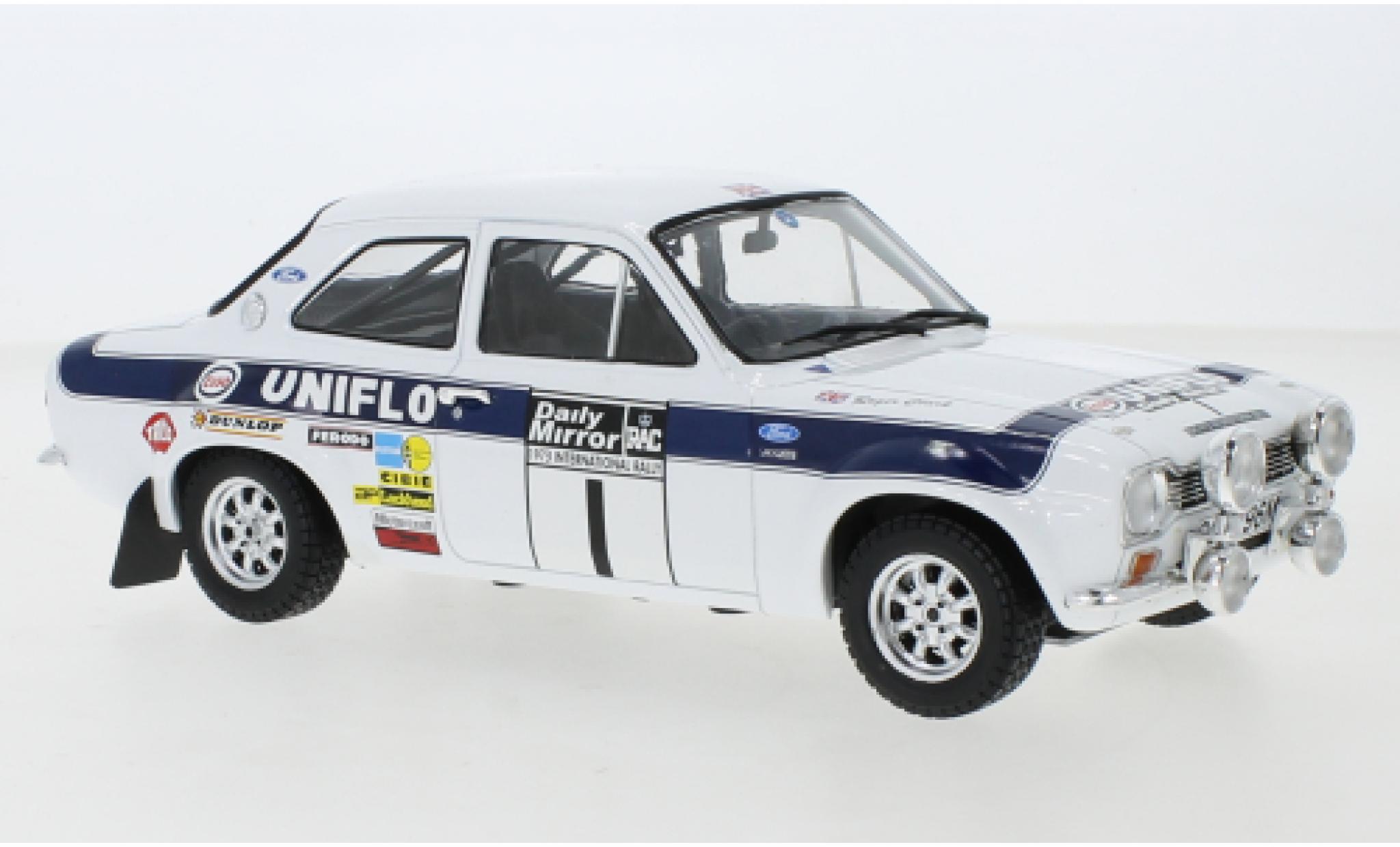 Ford Escort 1/18 IXO MKI RS 1600 No.1 RAC Rally 1973 New Blue R.Clark/T.Mason modellino in miniatura