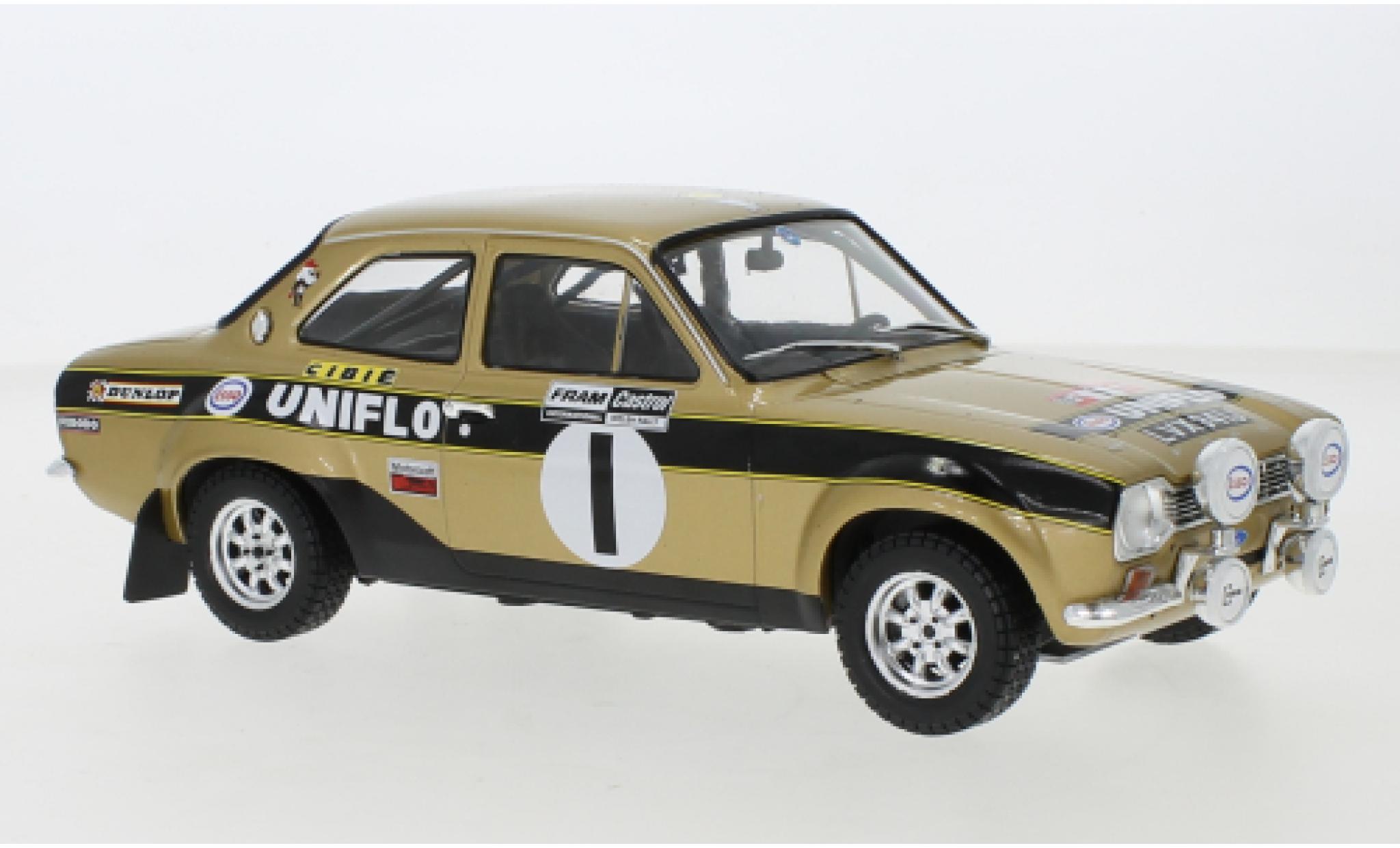 Ford Escort 1/18 IXO MKI RS 1600 No.1 Welsh Rally 1972 Old Gold R.Clark/J.Porter modellino in miniatura
