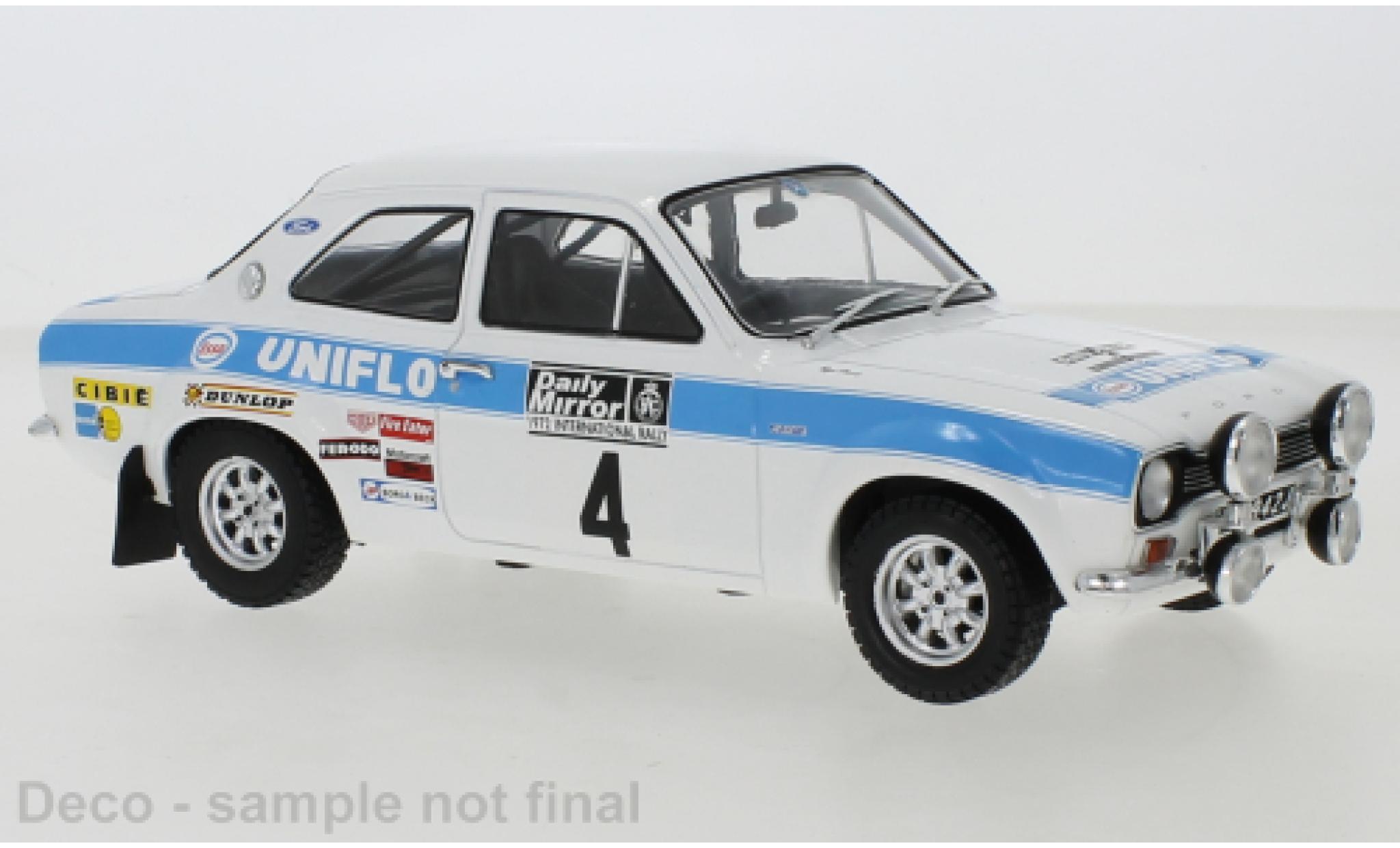 Ford Escort 1/18 IXO MKI RS 1600 RHD No.4 Rallye WM RAC Rally 1972 Esso Blue R.Clark/T.Mason modellino in miniatura