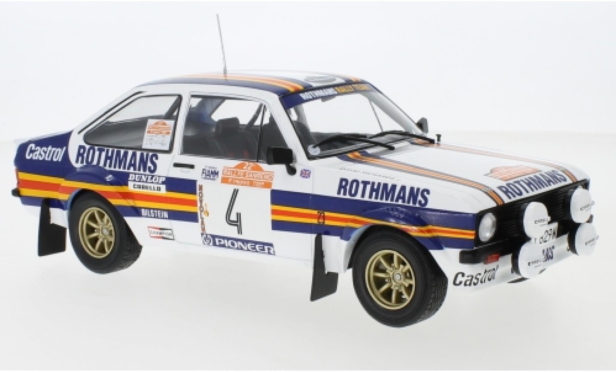 Ford Escort 1/18 IXO MKII RS 1800 No.4 Rothmans Rallye WM Rally San Remo 1980 A.Vatanen/D.Richards modellino in miniatura