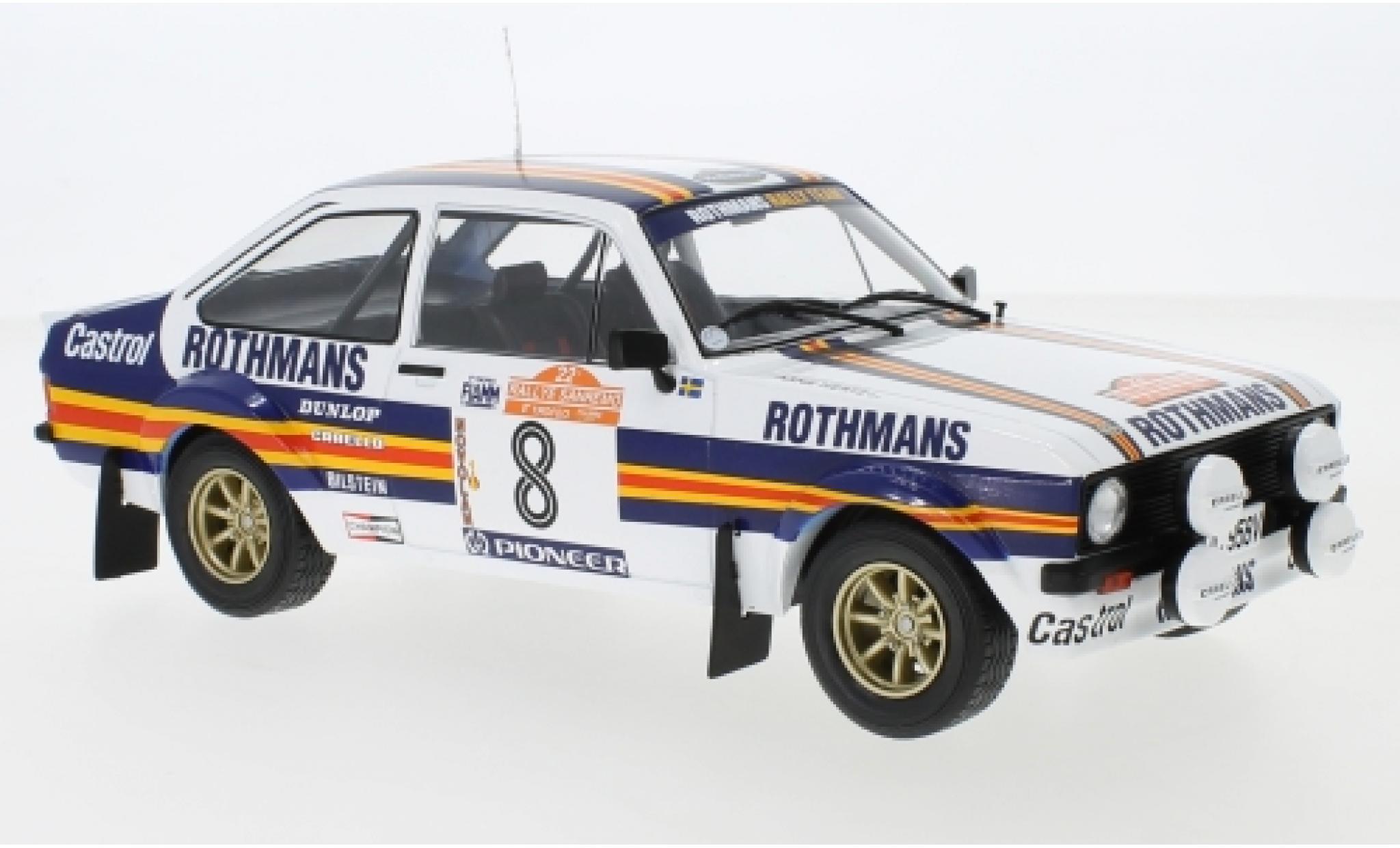 Ford Escort 1/18 IXO MKII RS 1800 No.8 Rothmans Rallye WM Rally San Remo 1980 H.Mikkola/A.Hertz modellino in miniatura