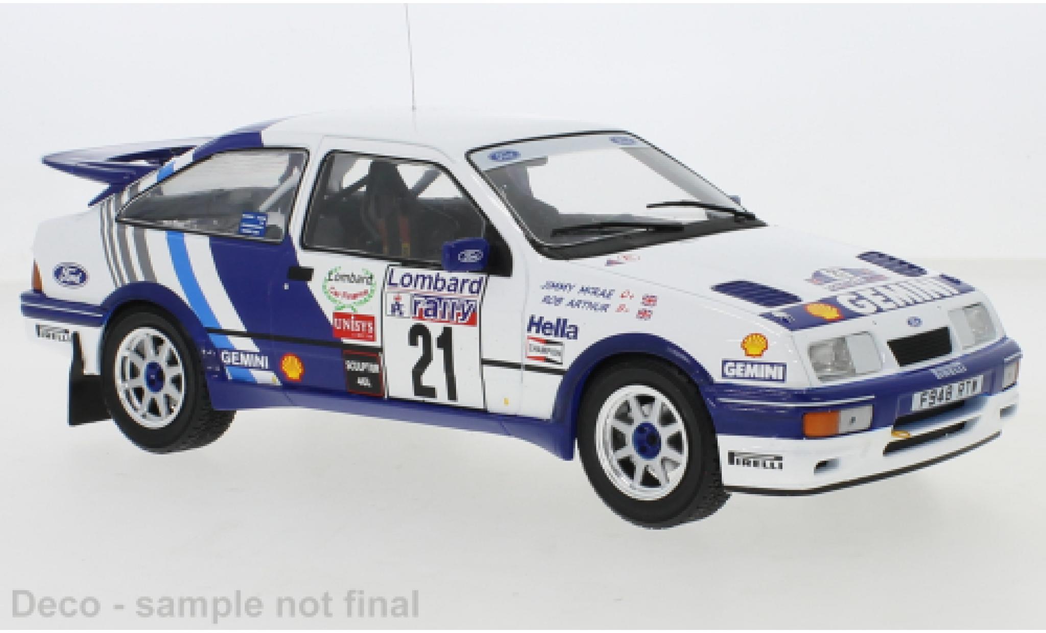 Ford Sierra 1/18 IXO RS Cosworth No.21 RAC Rally 1989 J.McRae/R.Arthur modellino in miniatura