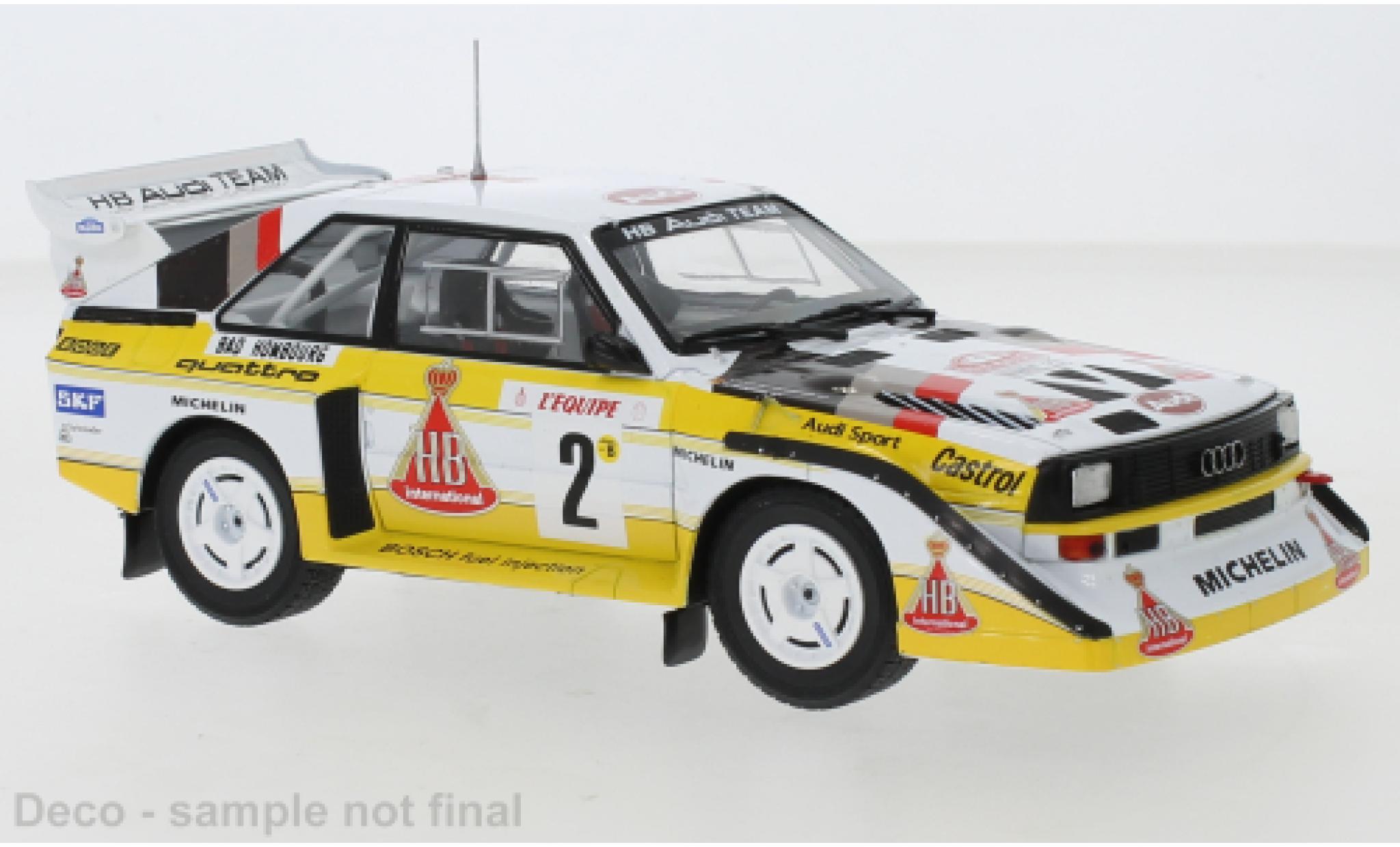 Audi Sport Quattro 1/24 IXO Sport quattro S1 No.2 HB Rallye WM Rally Monte Carlo 1986 modellino in miniatura