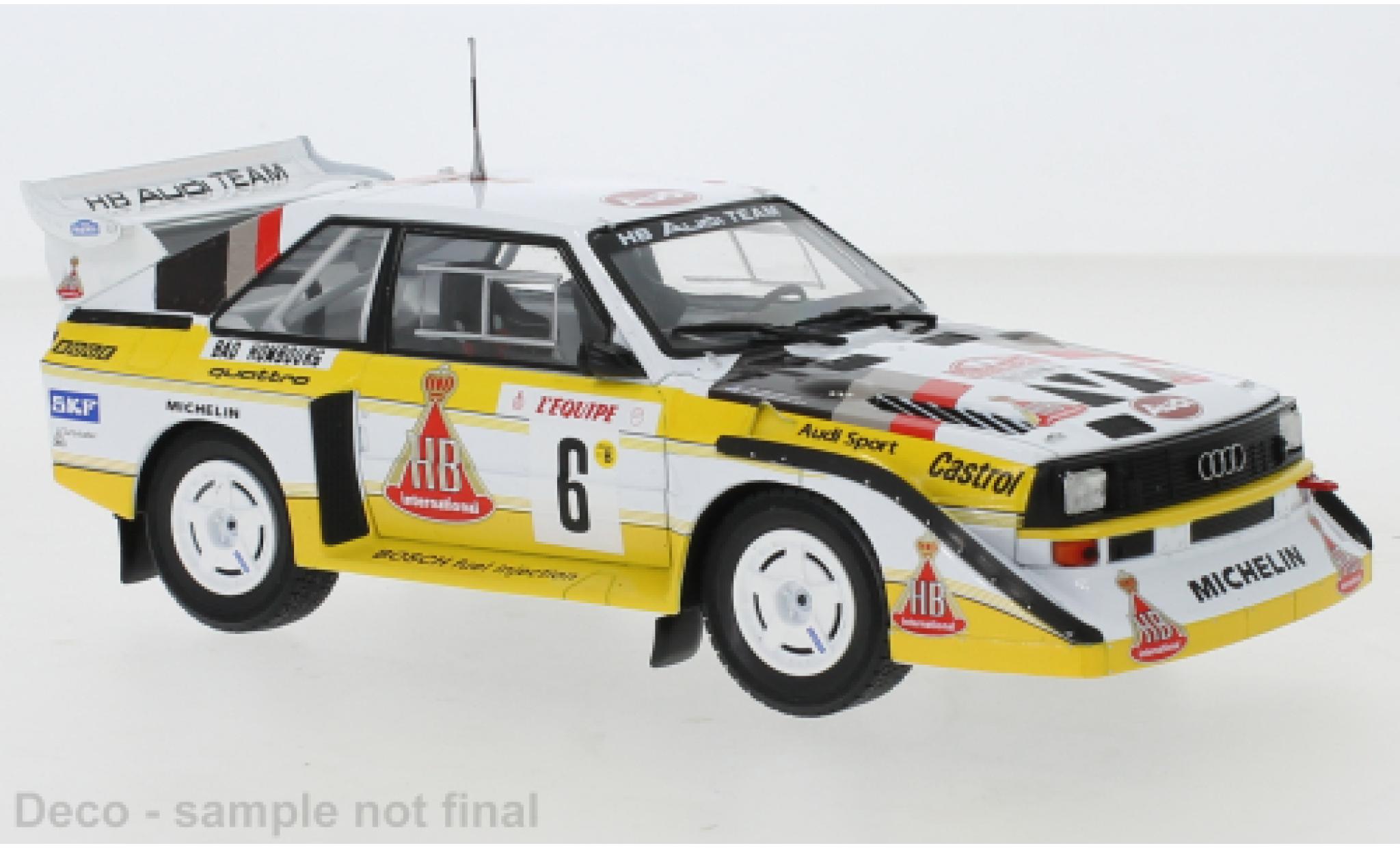 Audi Sport Quattro 1/24 IXO Sport quattro S1 No.6 HB Rallye WM Rally Monte Carlo 1986 modellino in miniatura