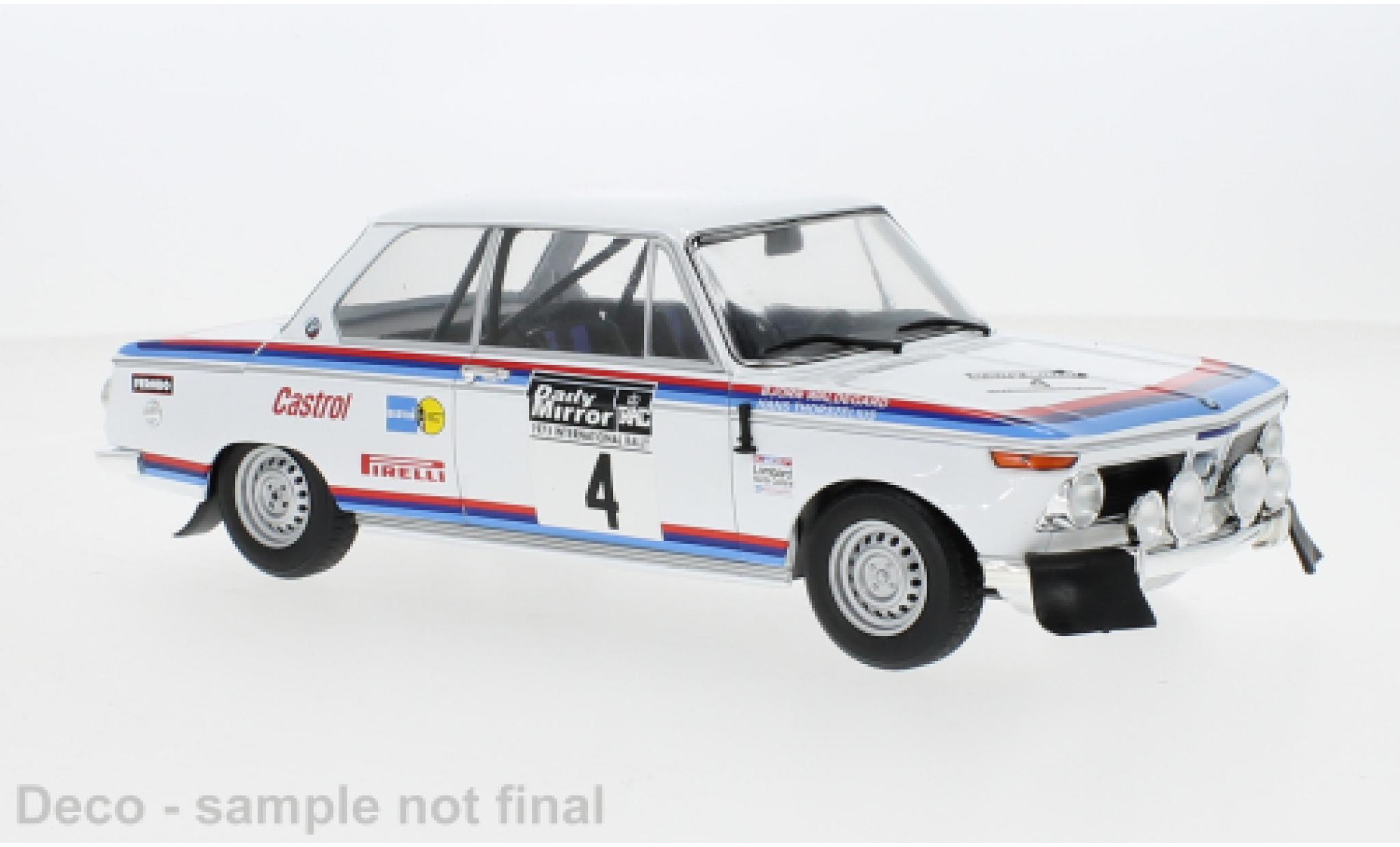 Bmw 2002 1/18 IXO No.4 Rallye WM RAC Rally 1973 modellino in miniatura