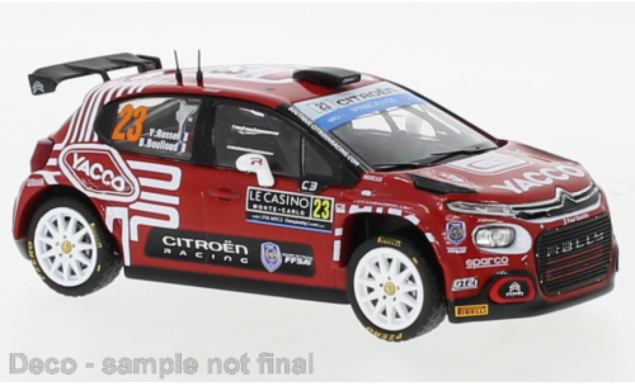 Citroen C3 1/43 IXO Rally2 No.23 WRC Rally Monte Carlo 2022 modellino in miniatura