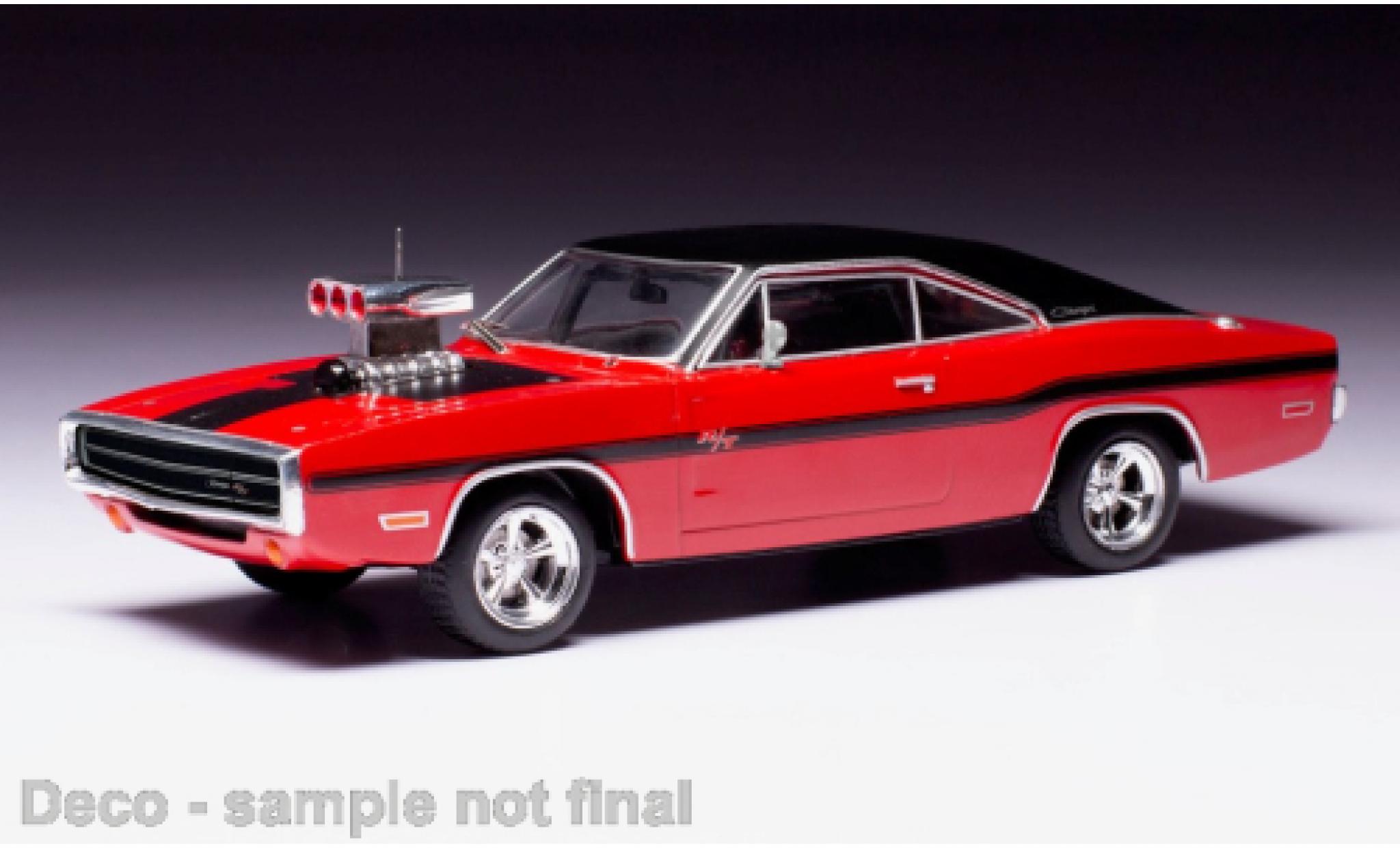 Dodge Charger 1/43 IXO R/T rosso 1970 modellino in miniatura