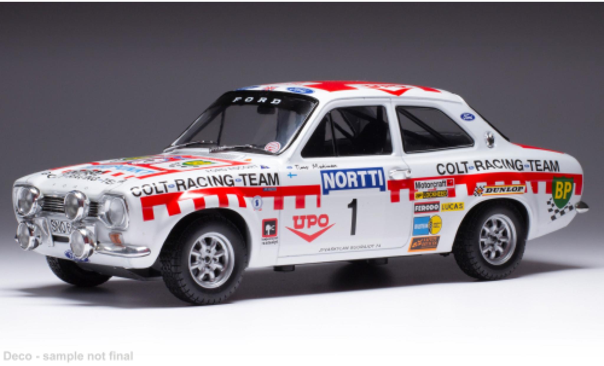 Ford Escort 1/18 IXO MK I RS 1600 No.1 1000 Lakes Rally 1974 modellino in miniatura