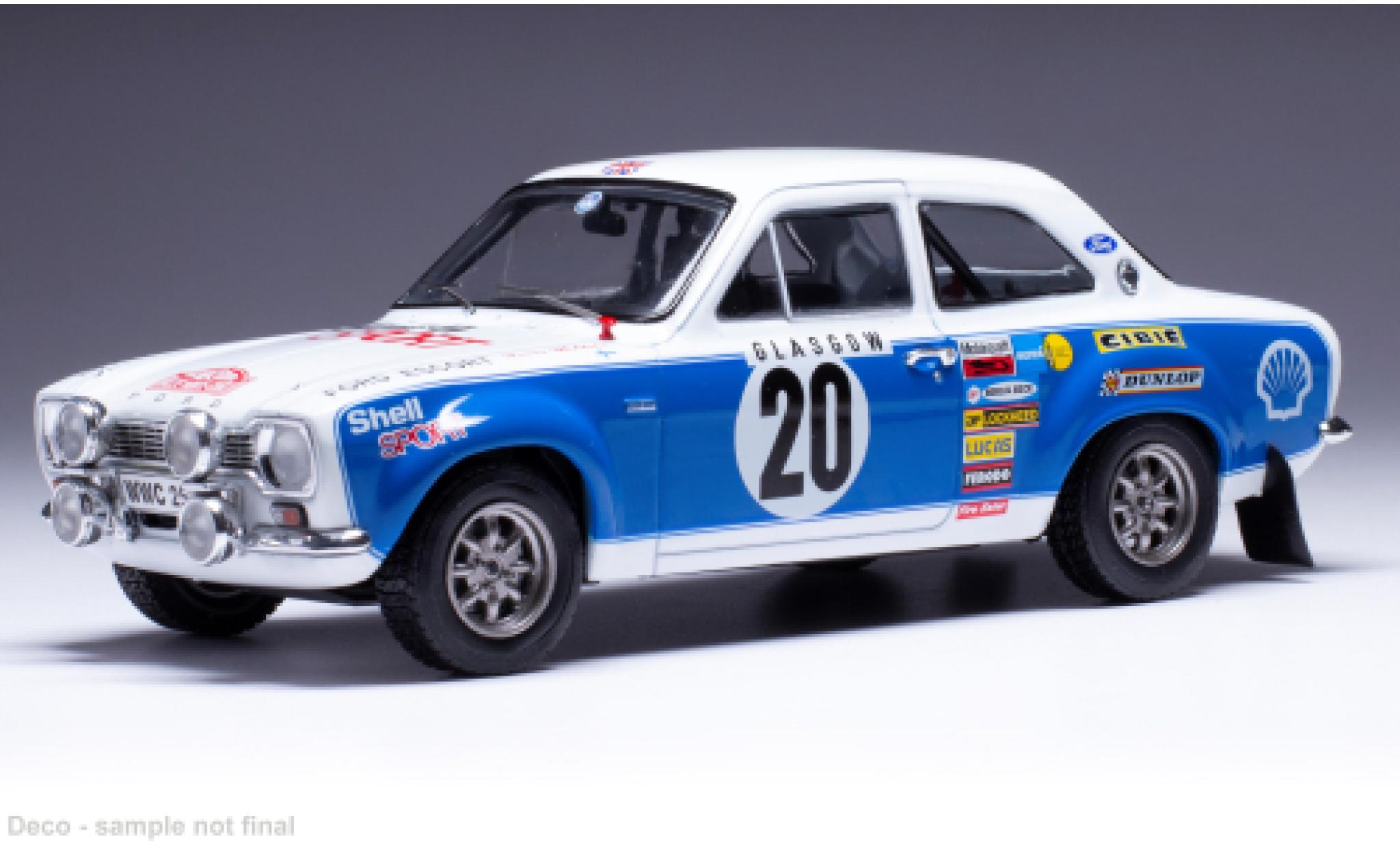 Ford Escort 1/18 IXO MK I RS 1600 No.20 Rally Monte Carlo 1973 modellino in miniatura