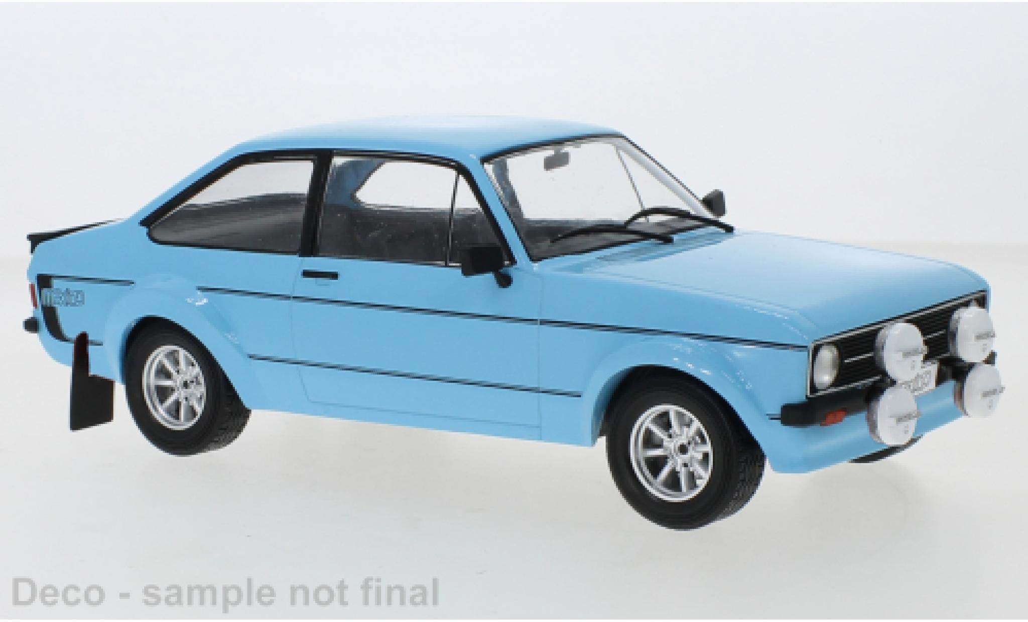 Ford Escort 1/18 IXO MkII RS1800 blu clair/Décorer 1977 modellino in miniatura