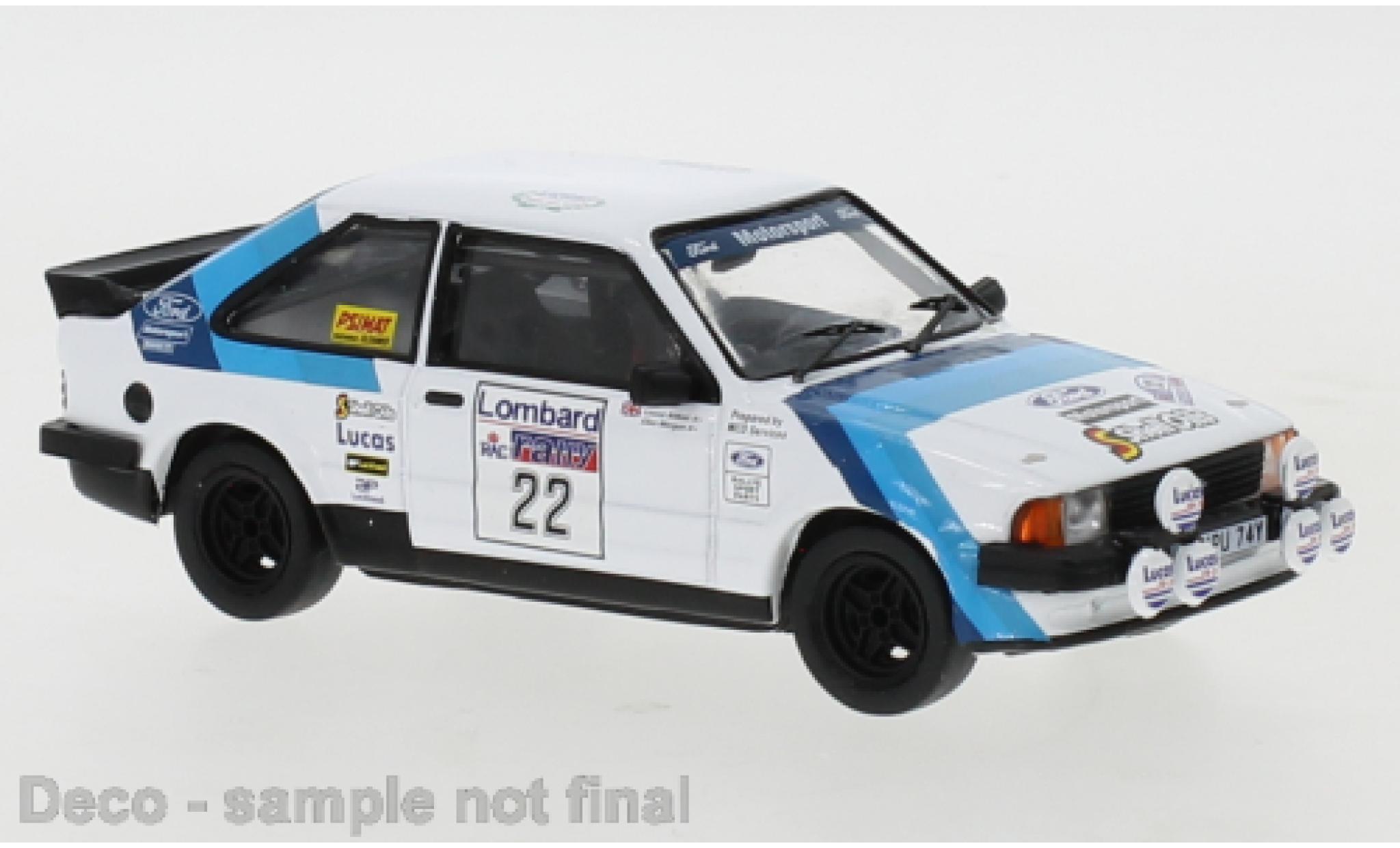 Ford Escort 1/43 IXO MKIII RS 1600i No.22 RAC Rally 1983 modellino in miniatura
