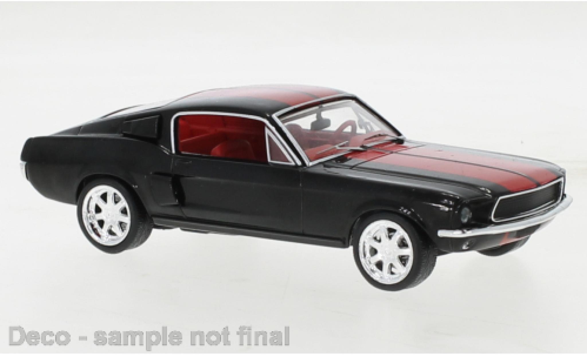 Ford Mustang 1/43 IXO Fastback nero/rosso 1967 modellino in miniatura