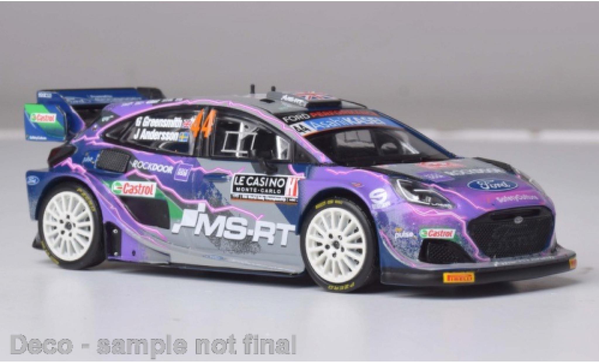 Ford Puma 1/43 IXO Rally1 No.44 WRC Rally Monte Carlo 2022 modellino in miniatura