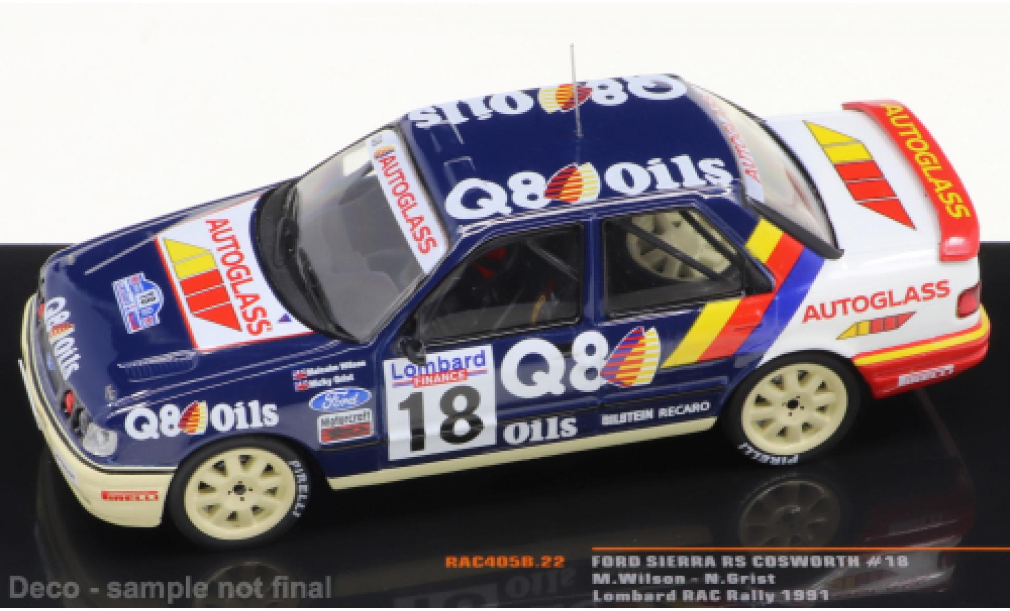 Ford Sierra 1/43 IXO RS Cosworth No.18 Rallye RAC Lombard 1991 modellino in miniatura