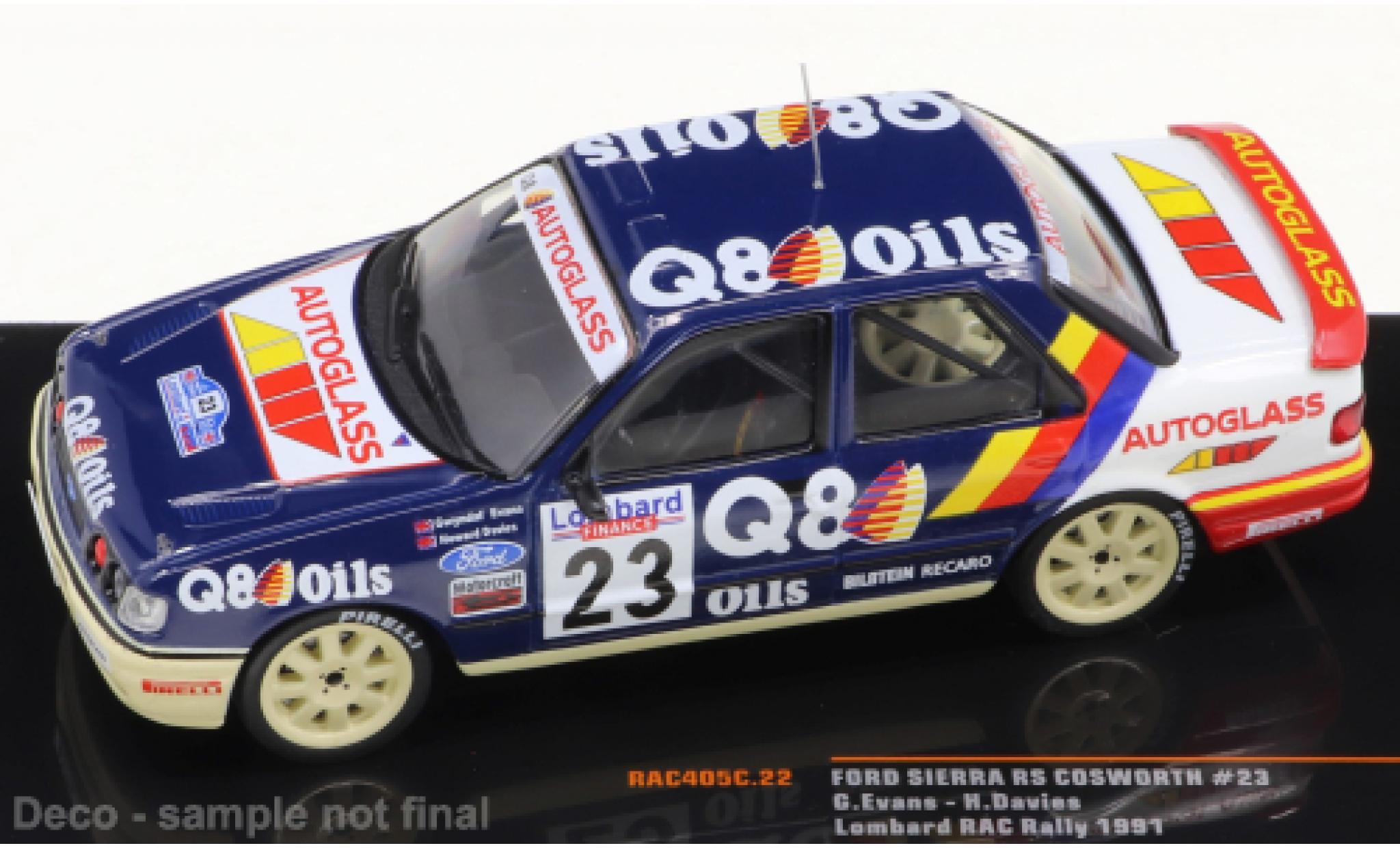 Ford Sierra 1/43 IXO RS Cosworth No.23 Rallye RAC Lombard 1991 modellino in miniatura