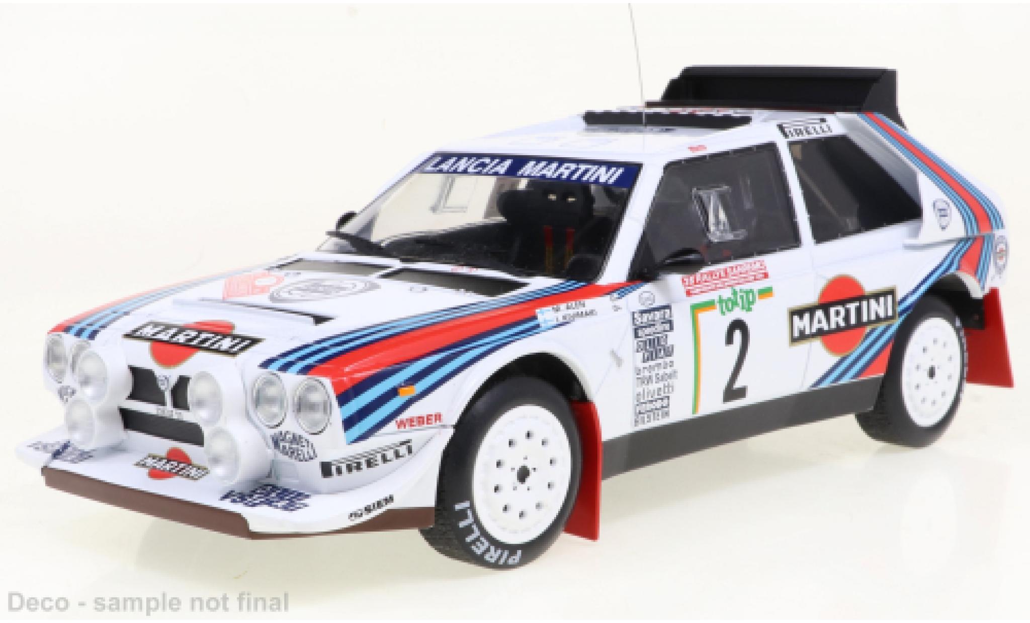 Lancia Delta 1/18 IXO S4 No.2 Rally San Remo 1986 modellino in miniatura