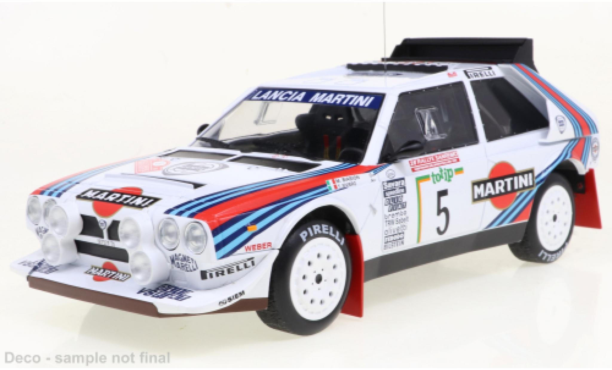 Lancia Delta 1/18 IXO S4 No.5 Rally San Remo 1986 modellino in miniatura